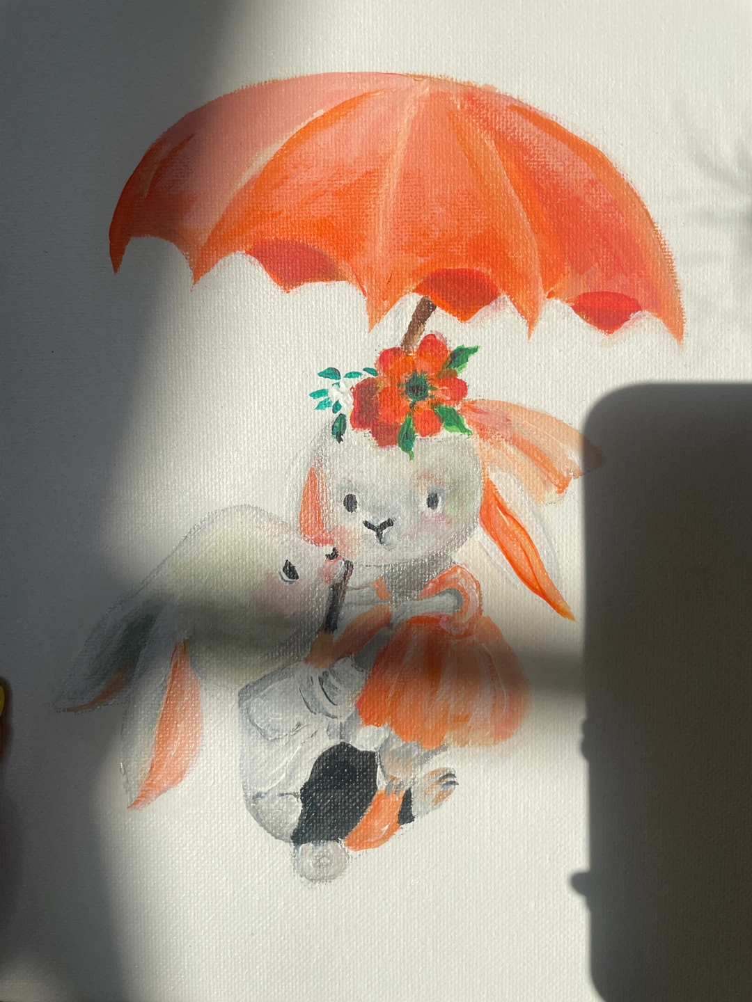 Hand-painted Bunny Art Canvas - photo 2