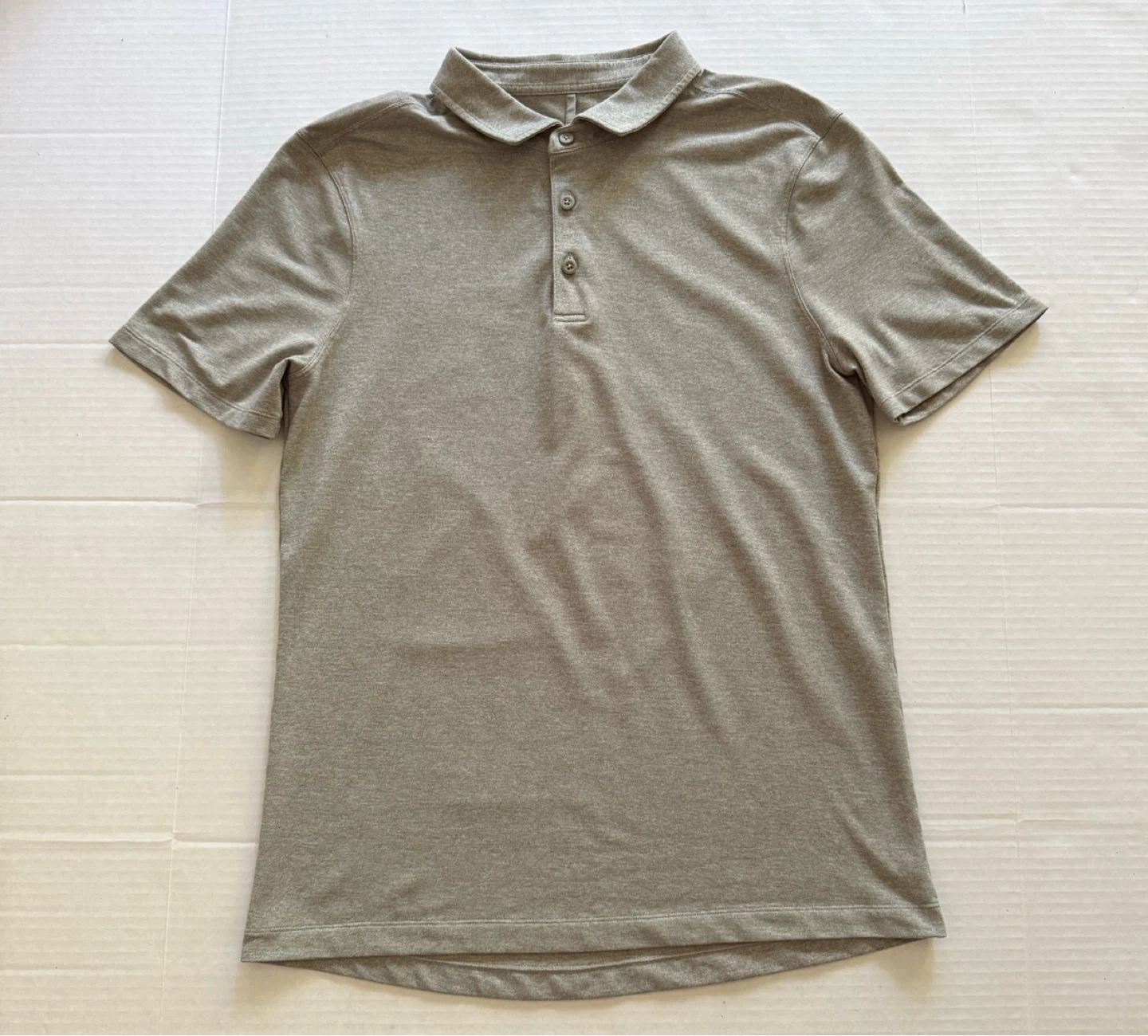 Lululemon Men's Polo Shirt - Gray - Size Medium