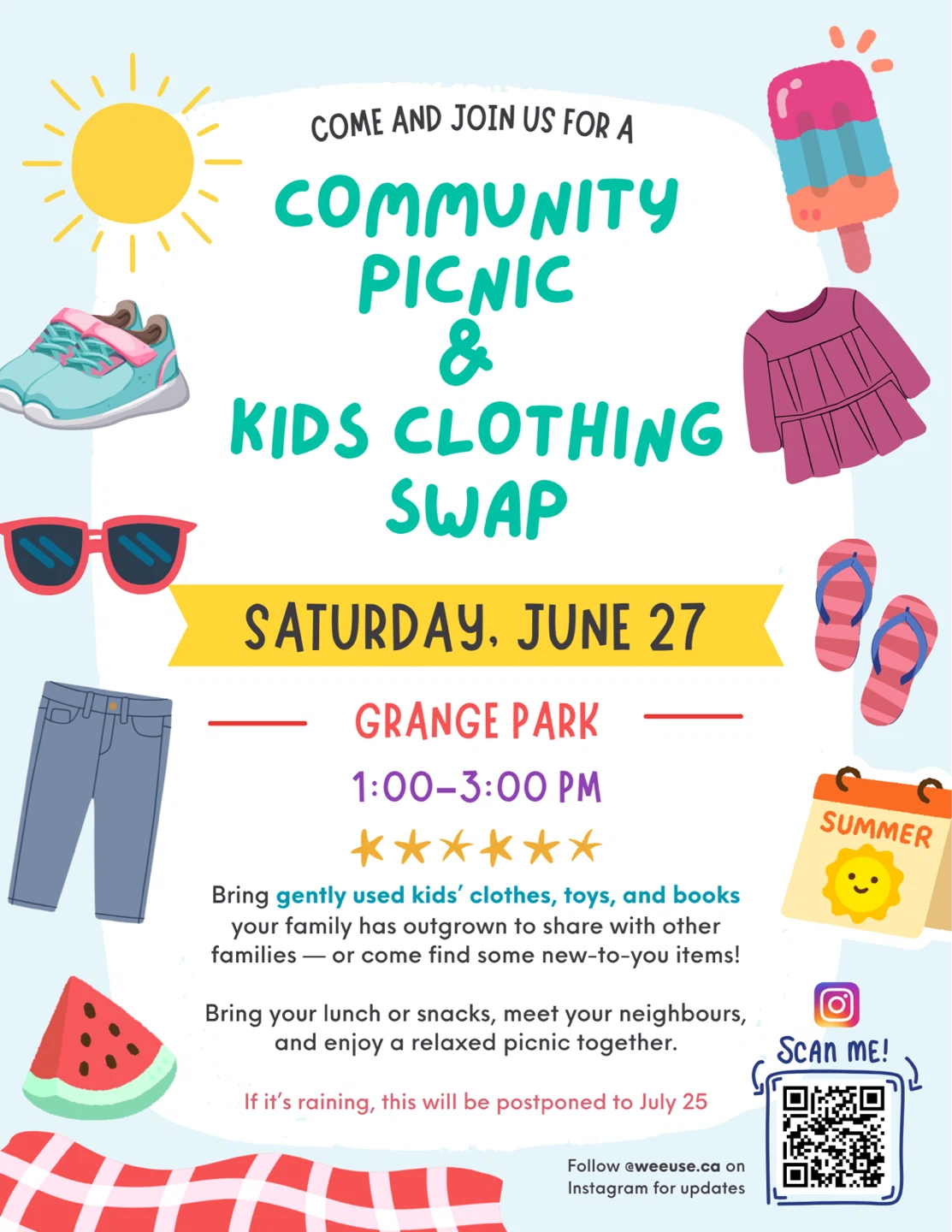 Kids’ Clothing/Toys/Books Swap - June 27 Grange Park