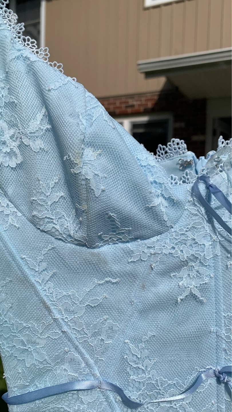 House of CB Light Blue Lace Prom Dress - Small - photo 5