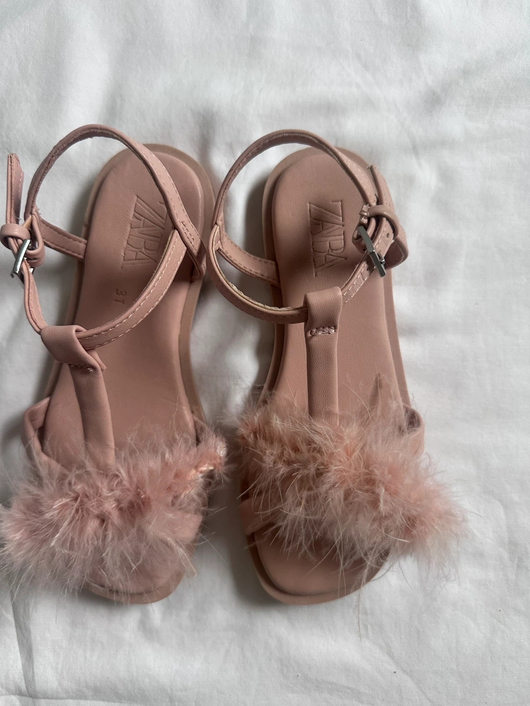 ZARA Pink Feather Sandals Size 31 - photo 5