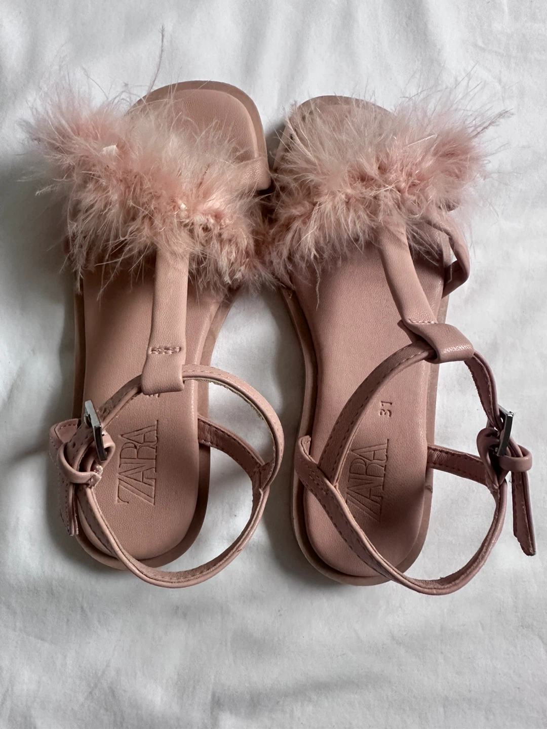 ZARA Pink Feather Sandals Size 31 - photo 3