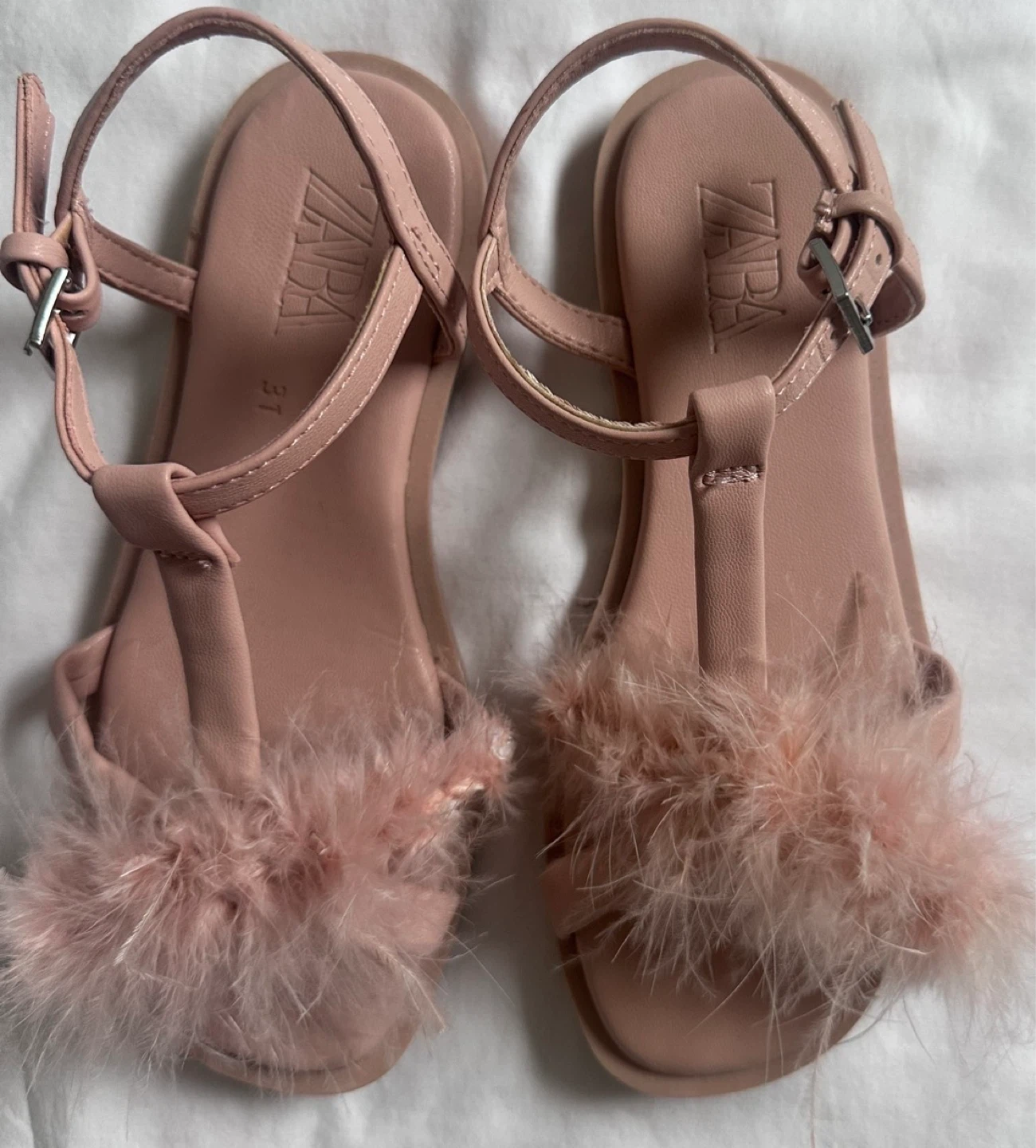 ZARA Pink Feather Sandals Size 31 - photo 4