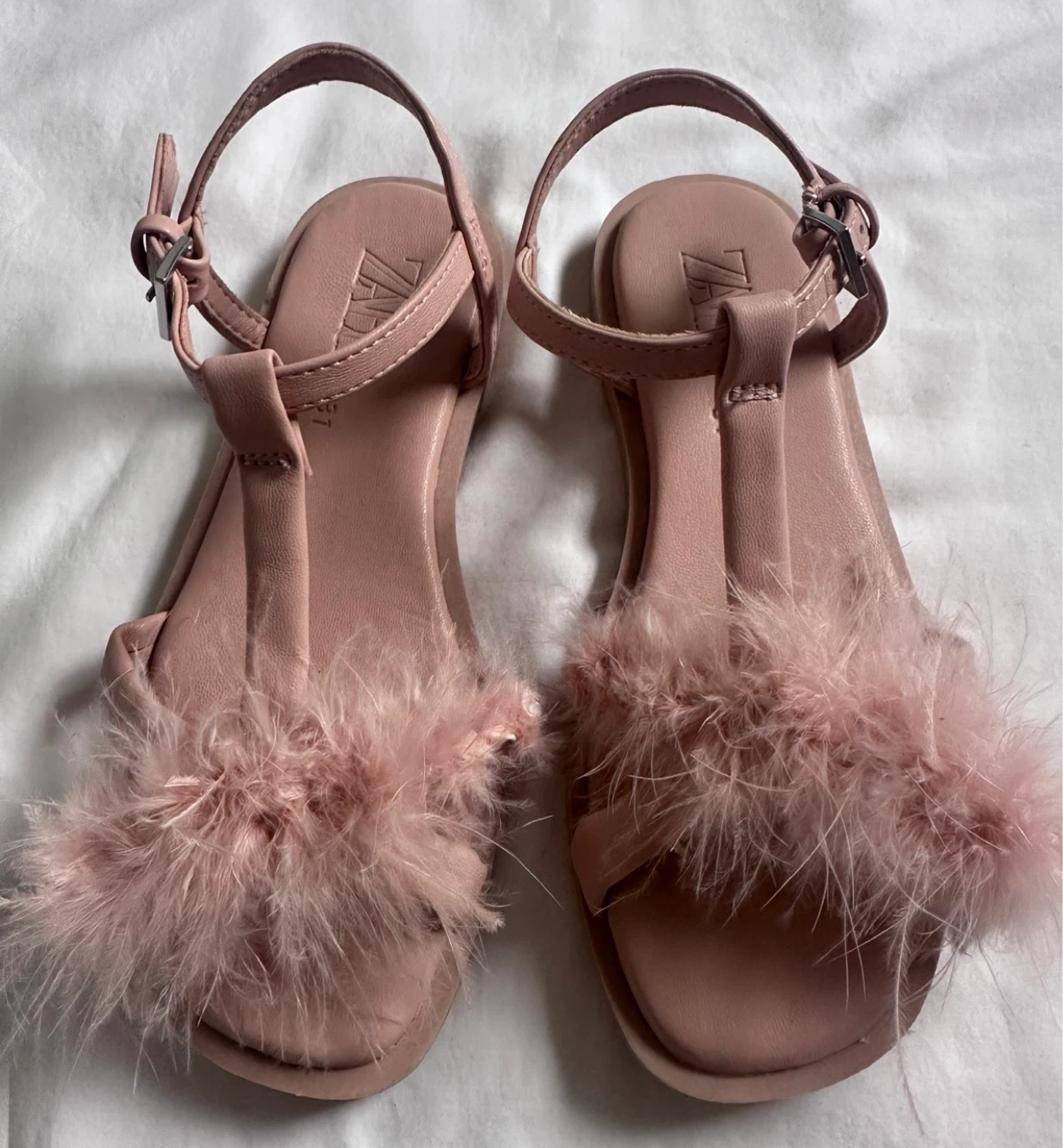 ZARA Pink Feather Sandals Size 31 - photo 2