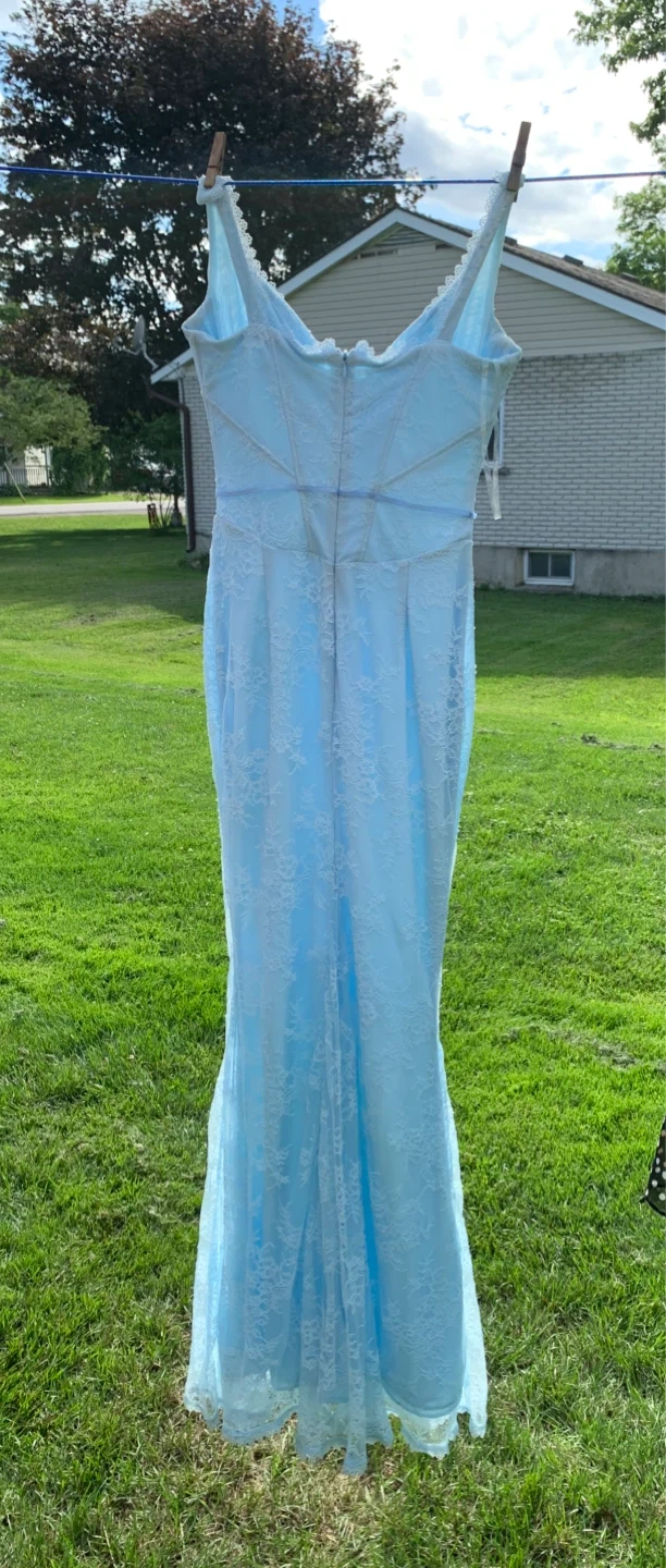 House of CB Light Blue Lace Prom Dress - Small - photo 2