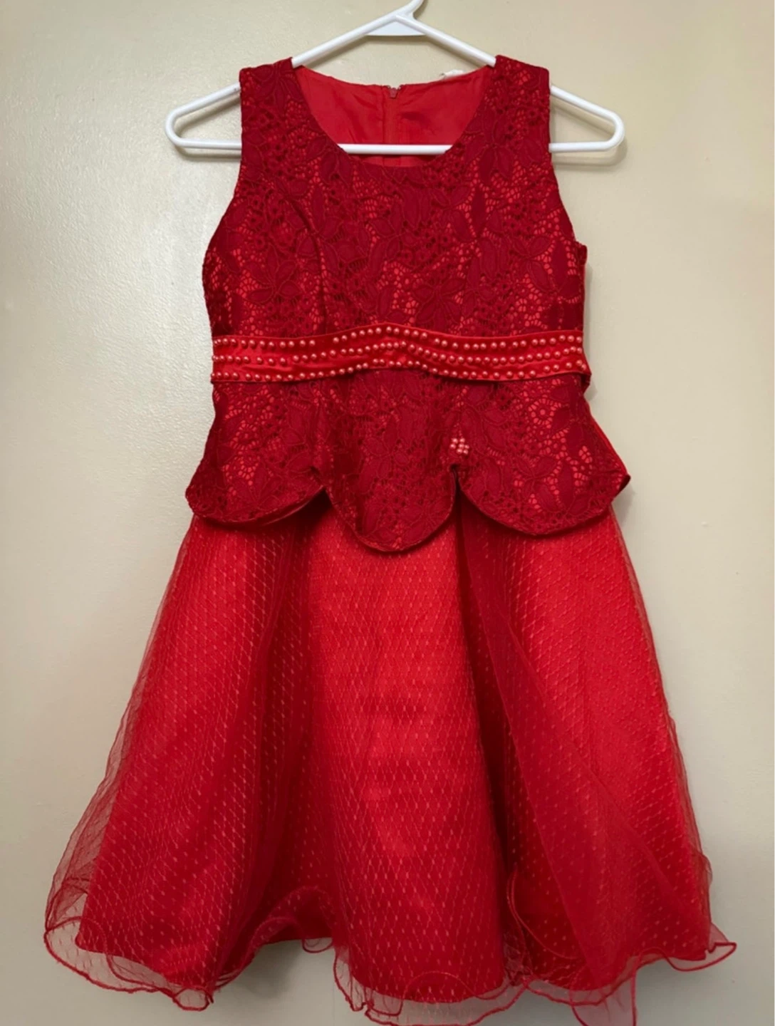 Red Lace Dress Kids size 10/12