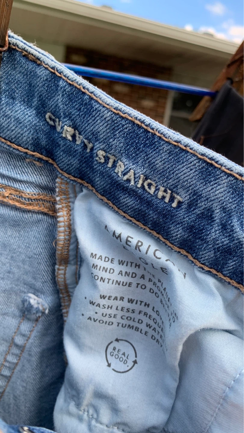 American Eagle Curvy Straight Stretch Jeans - Size 000 - photo 3