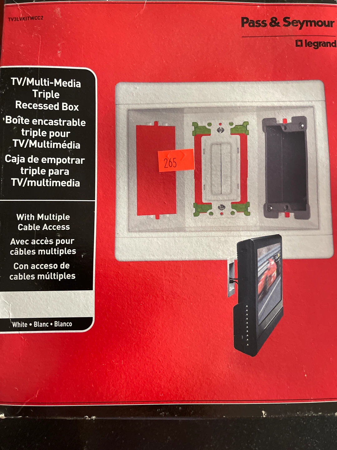 TV/Multi-Media Triple Recessed Box