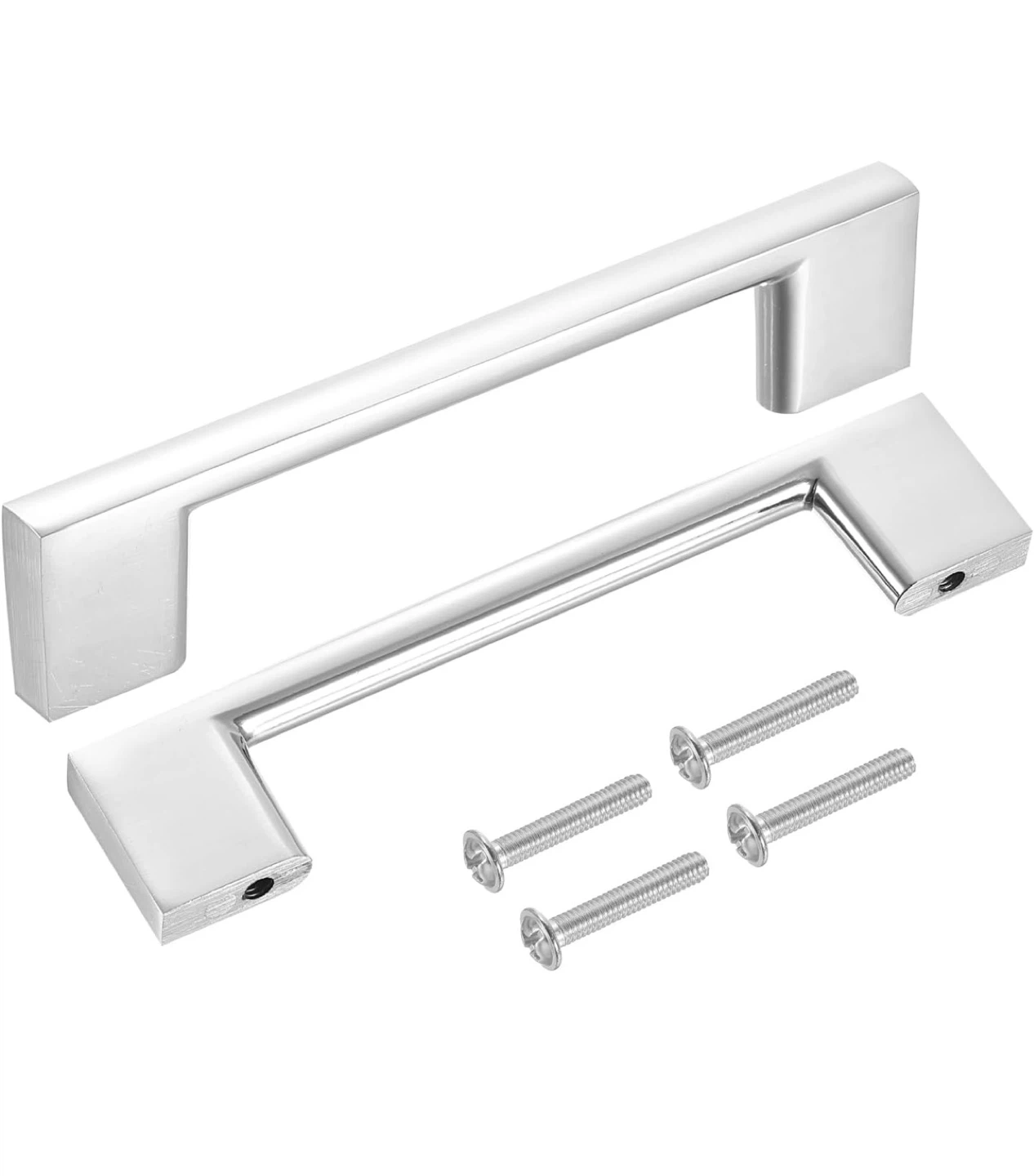 Chrome Cabinet Drawer Pull Handles - Set of 10