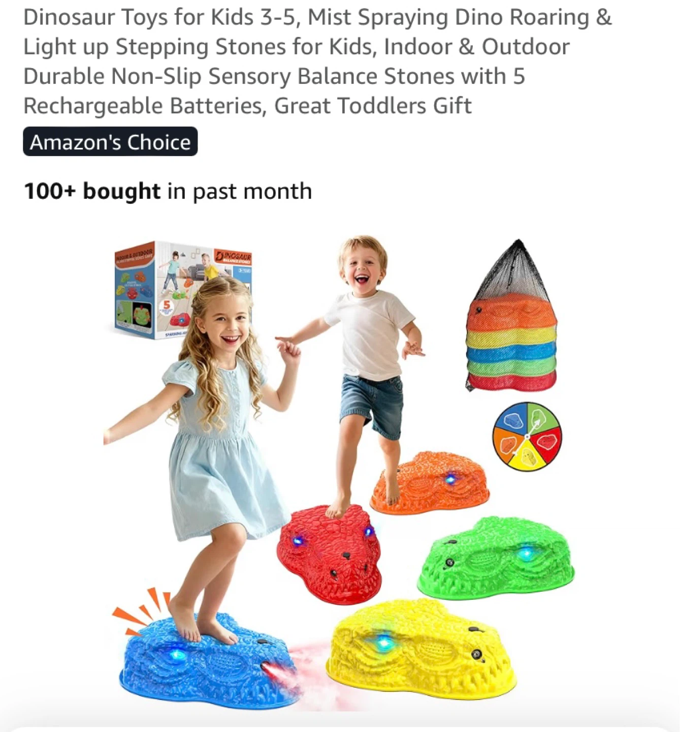 New Mist Spraying Dino Roaring & Light up Stepping Stones
