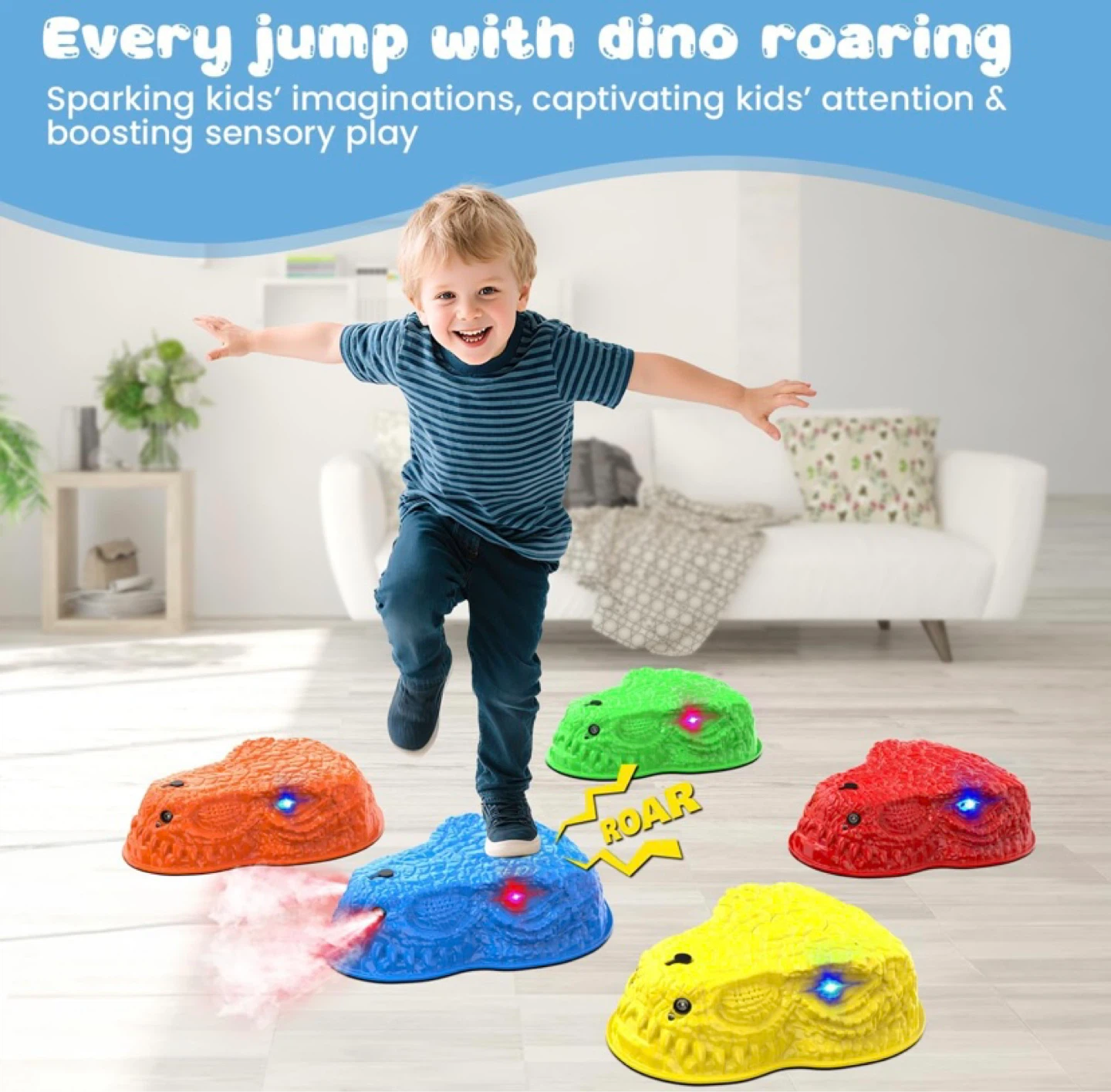 New Mist Spraying Dino Roaring & Light up Stepping Stones - photo 2