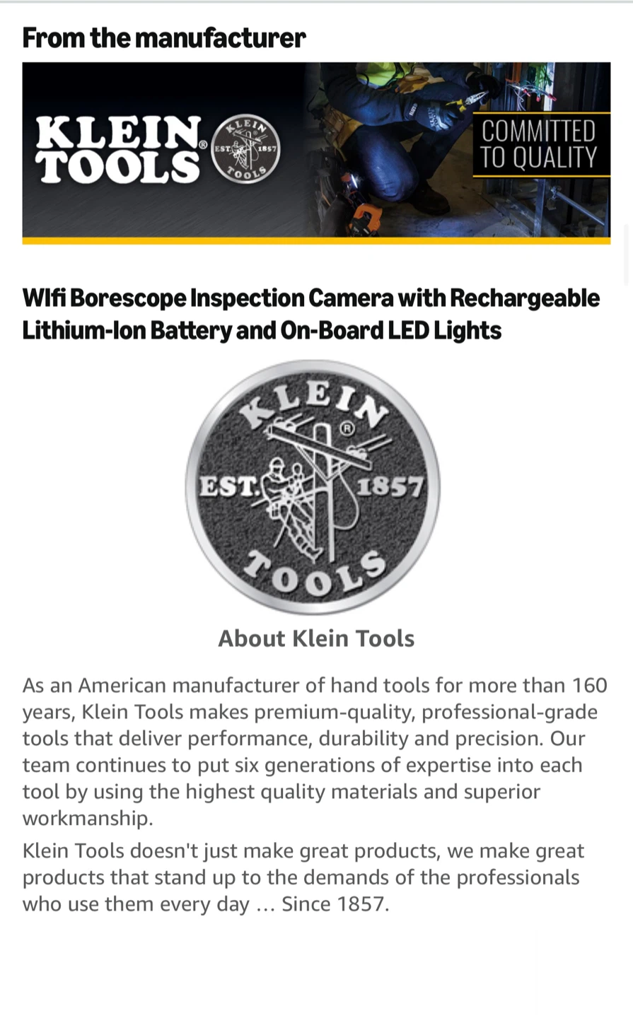 Klein Tools ET20 WiFi Borescope - photo 3