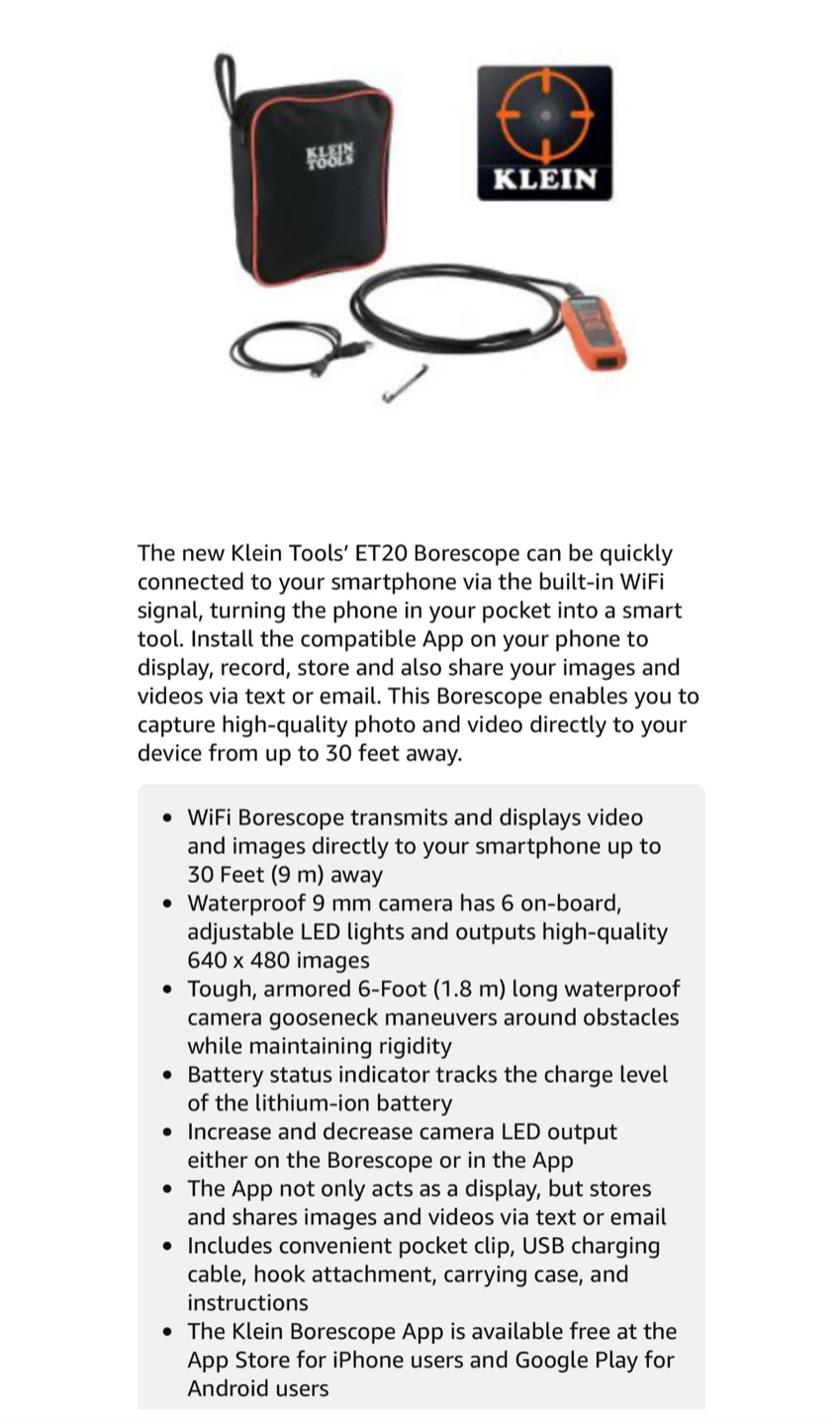 Klein Tools ET20 WiFi Borescope - photo 4