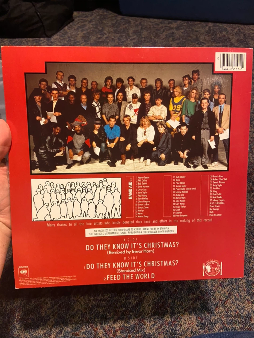 Band Aid 'Do They Know It's Christmas?' 12" Vinyl Record - photo 2