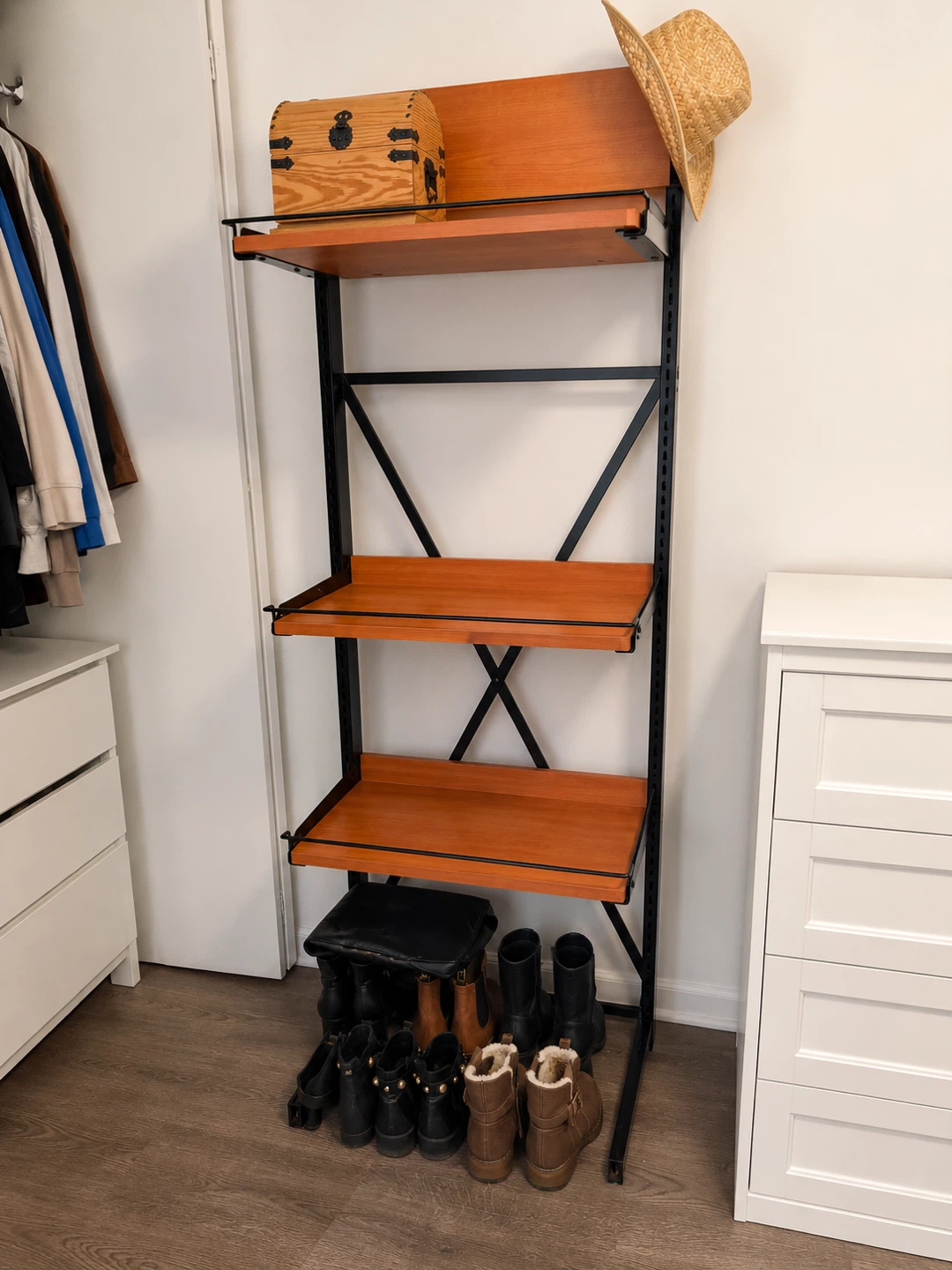 Orange Wood Shelf Unit
