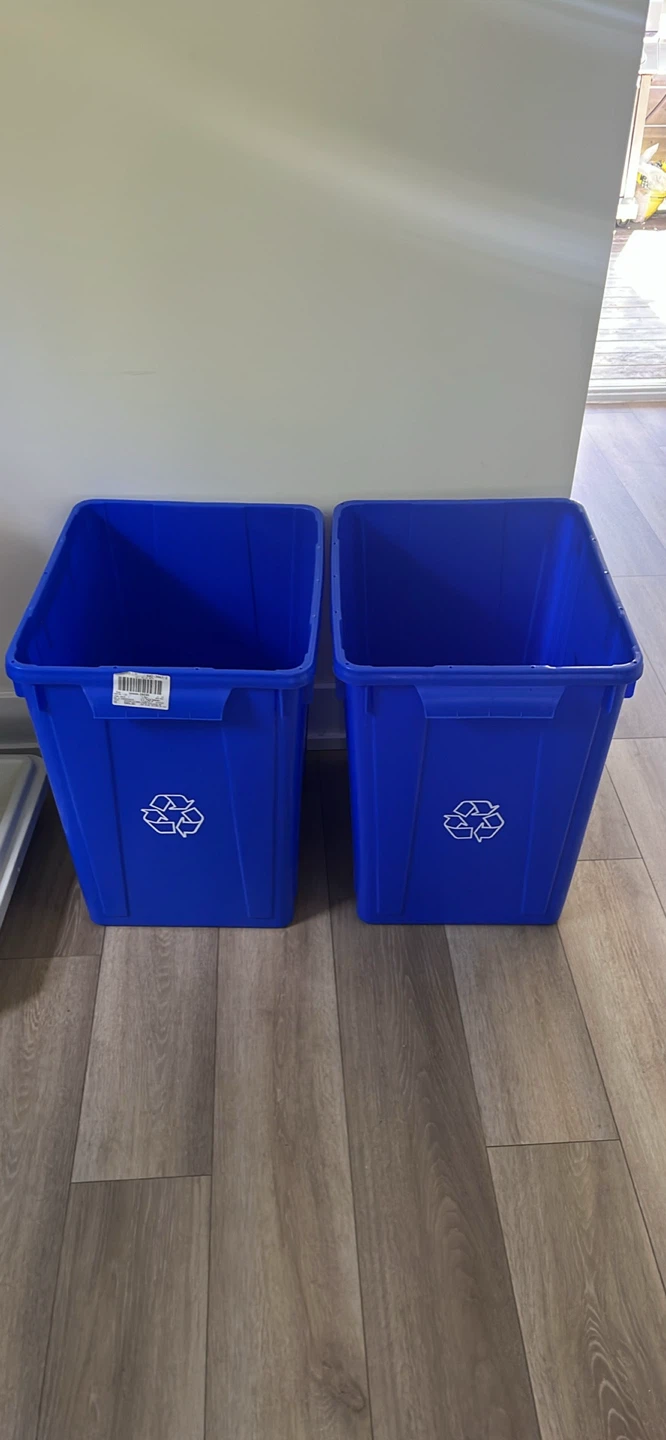 Set of 2 Blue Recycling Bins