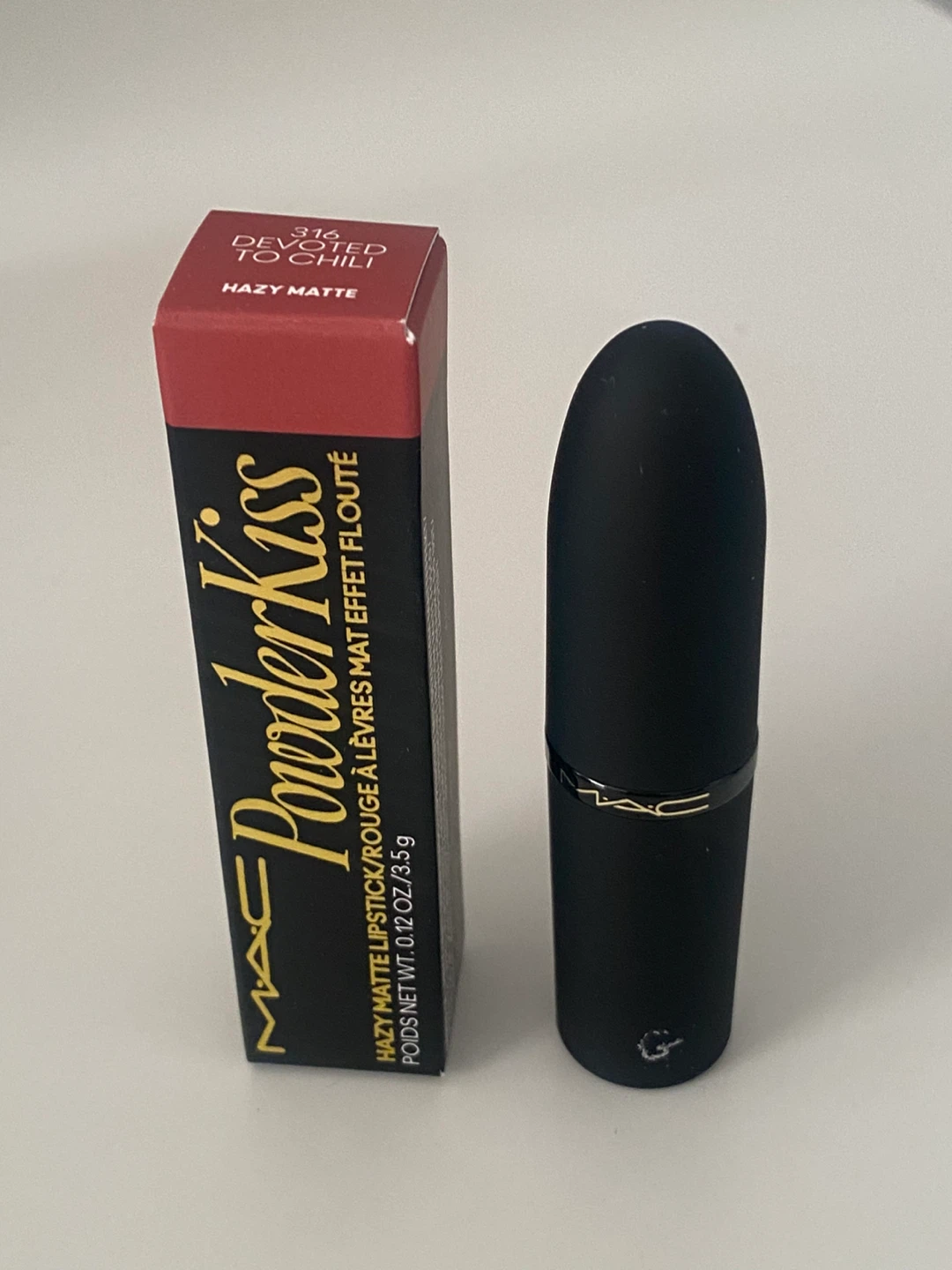 MAC Powder Kiss Lipstick 316 Devoted to Chili Hazy Matte - photo 3