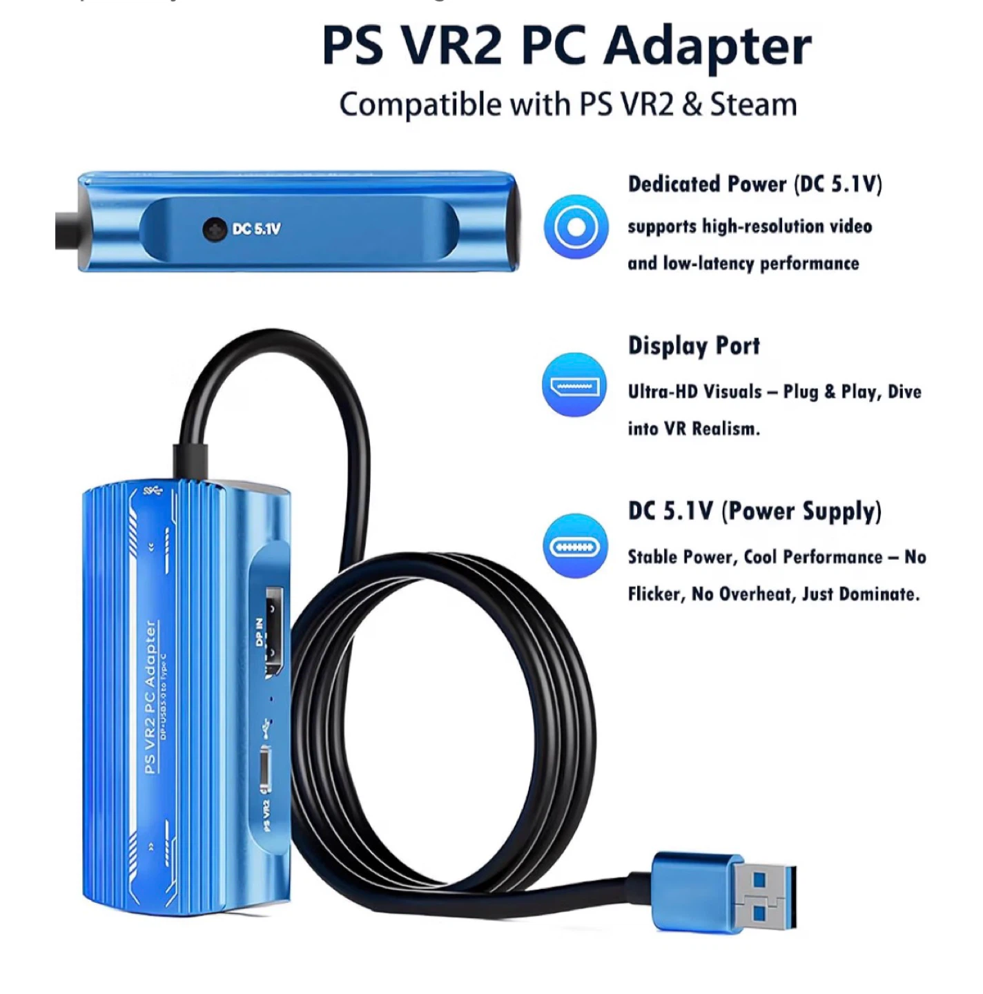 YCE-D85 4K USB 3.0 to Type C Adapter for PlayStation VR2 - photo 4