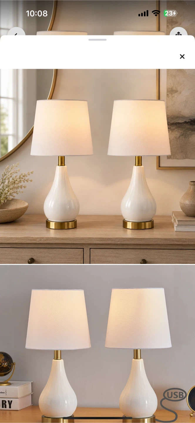 Willa Arlo Interiors Conyers 17.5" Table Lamp Set with USB - photo 3
