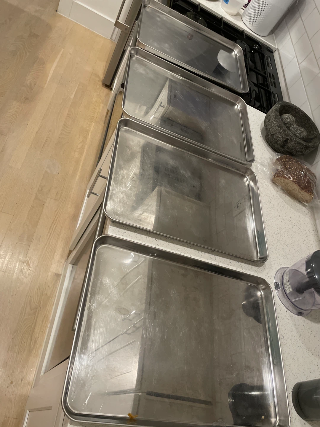 Set of 4 Stainless Steel Baking Sheets