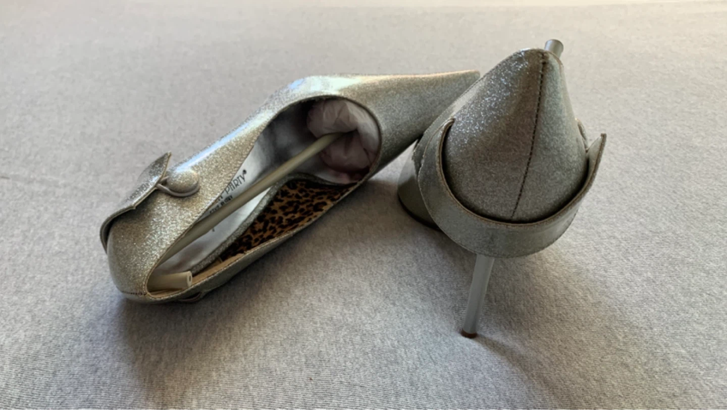 Silver Glitter High Heels - Size 8.5 BRAND NEW - photo 4