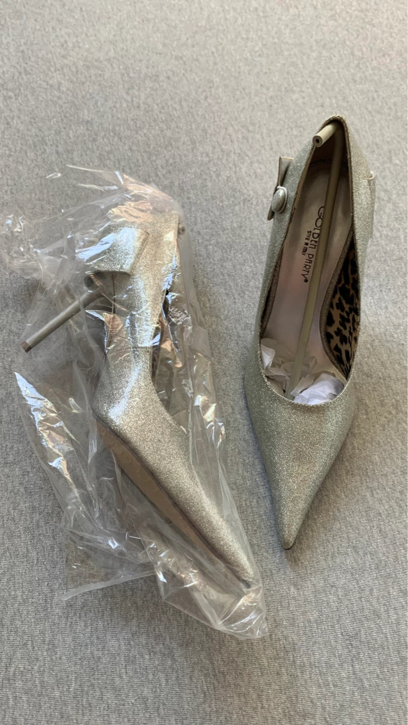Silver Glitter High Heels - Size 8.5 BRAND NEW