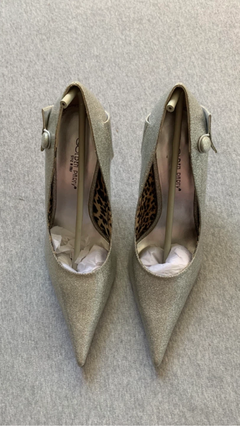 Silver Glitter High Heels - Size 8.5 BRAND NEW - photo 3