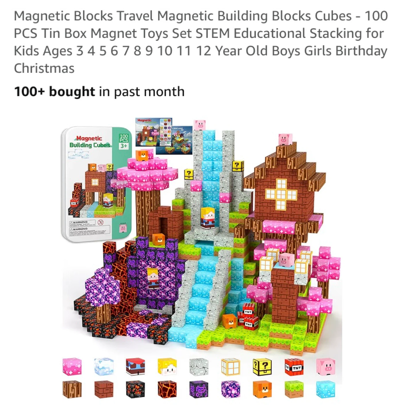 New Travel Magnetic Building Blocks Cubes 100pcs