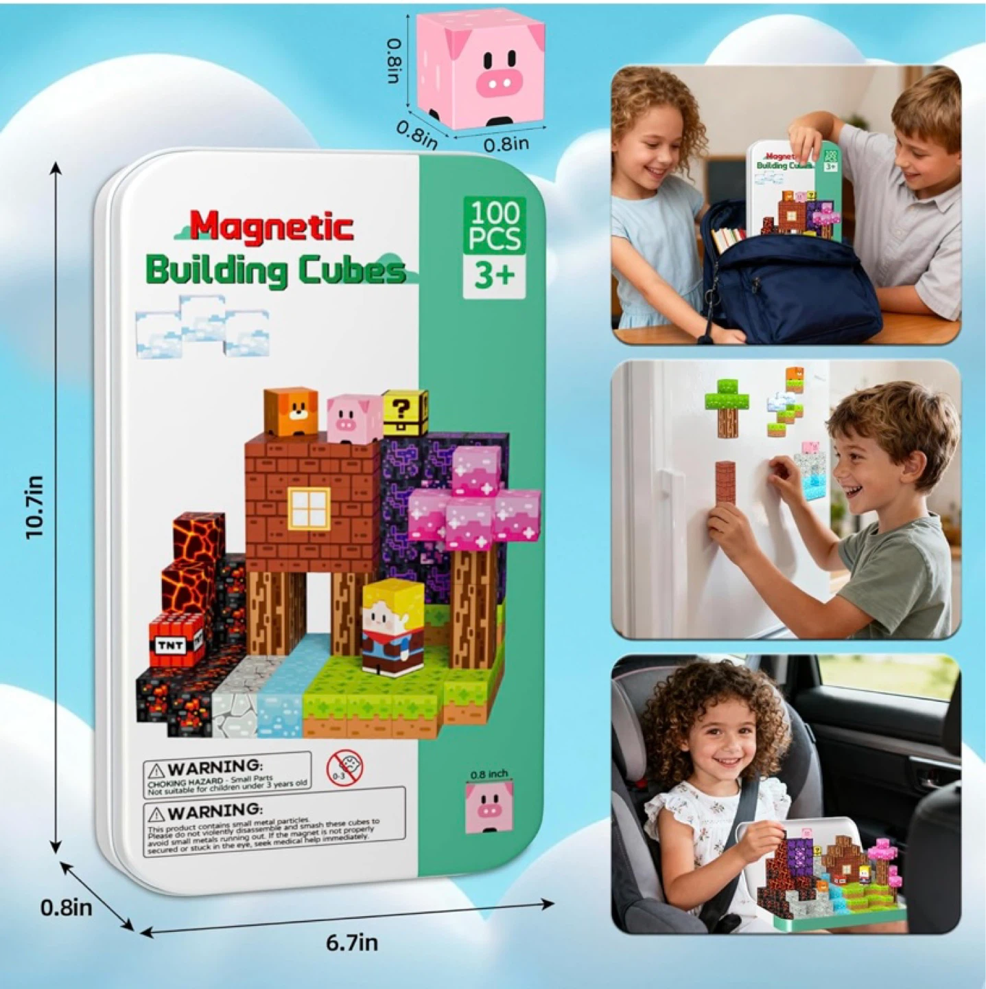 New Travel Magnetic Building Blocks Cubes 100pcs - photo 2