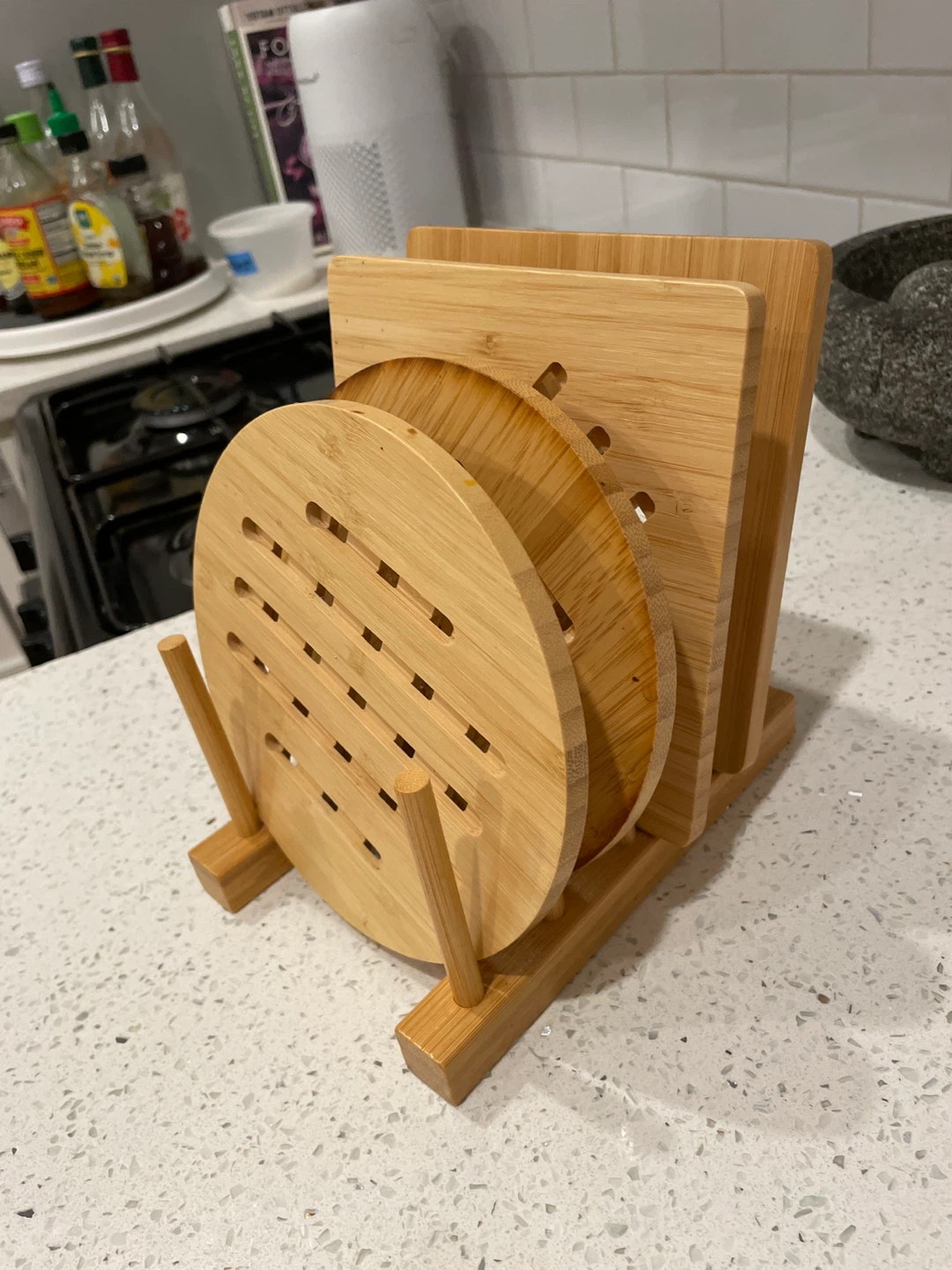 Bamboo Trivet and Pot Holder Set