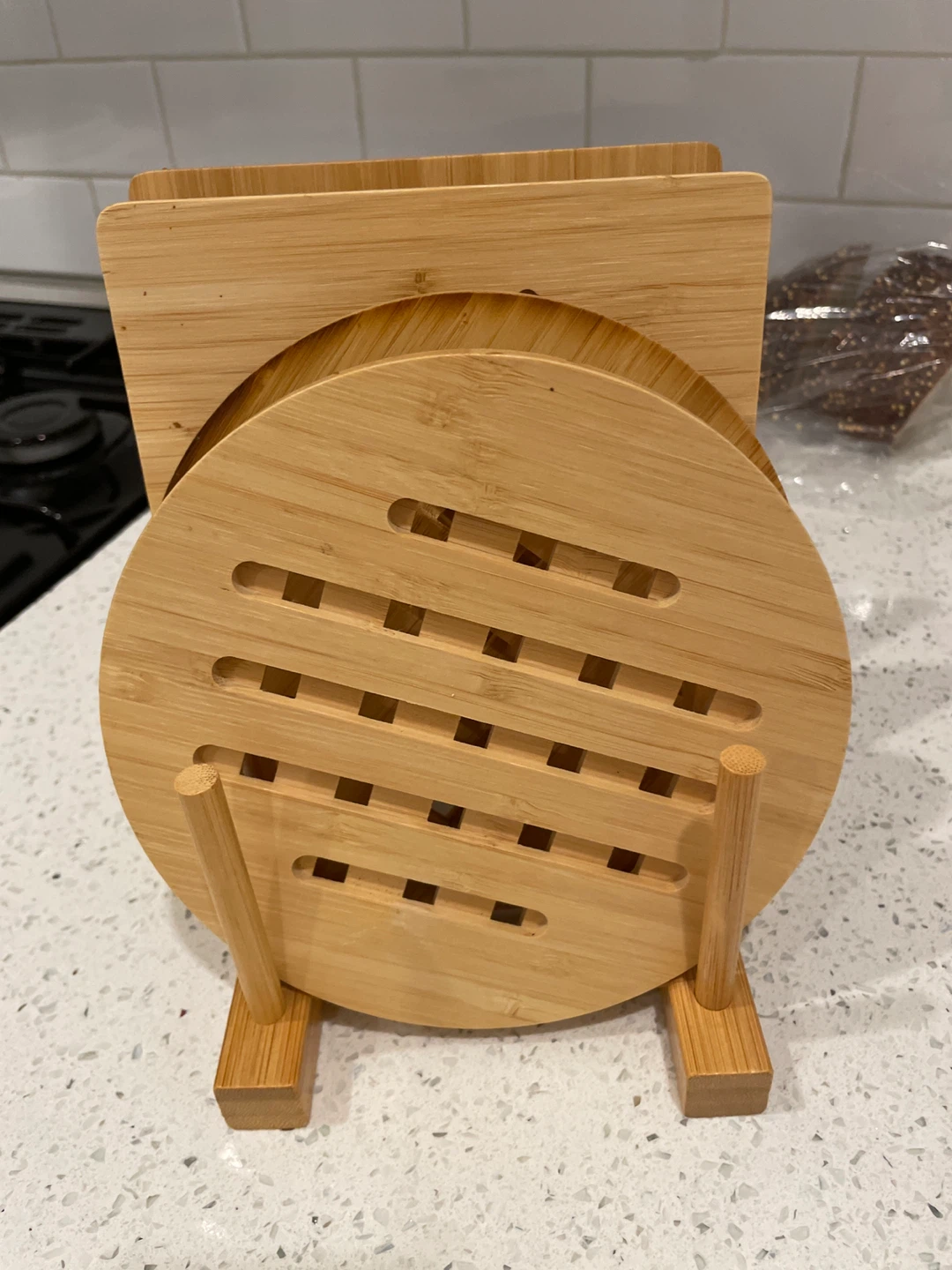 Bamboo Trivet and Pot Holder Set - photo 2