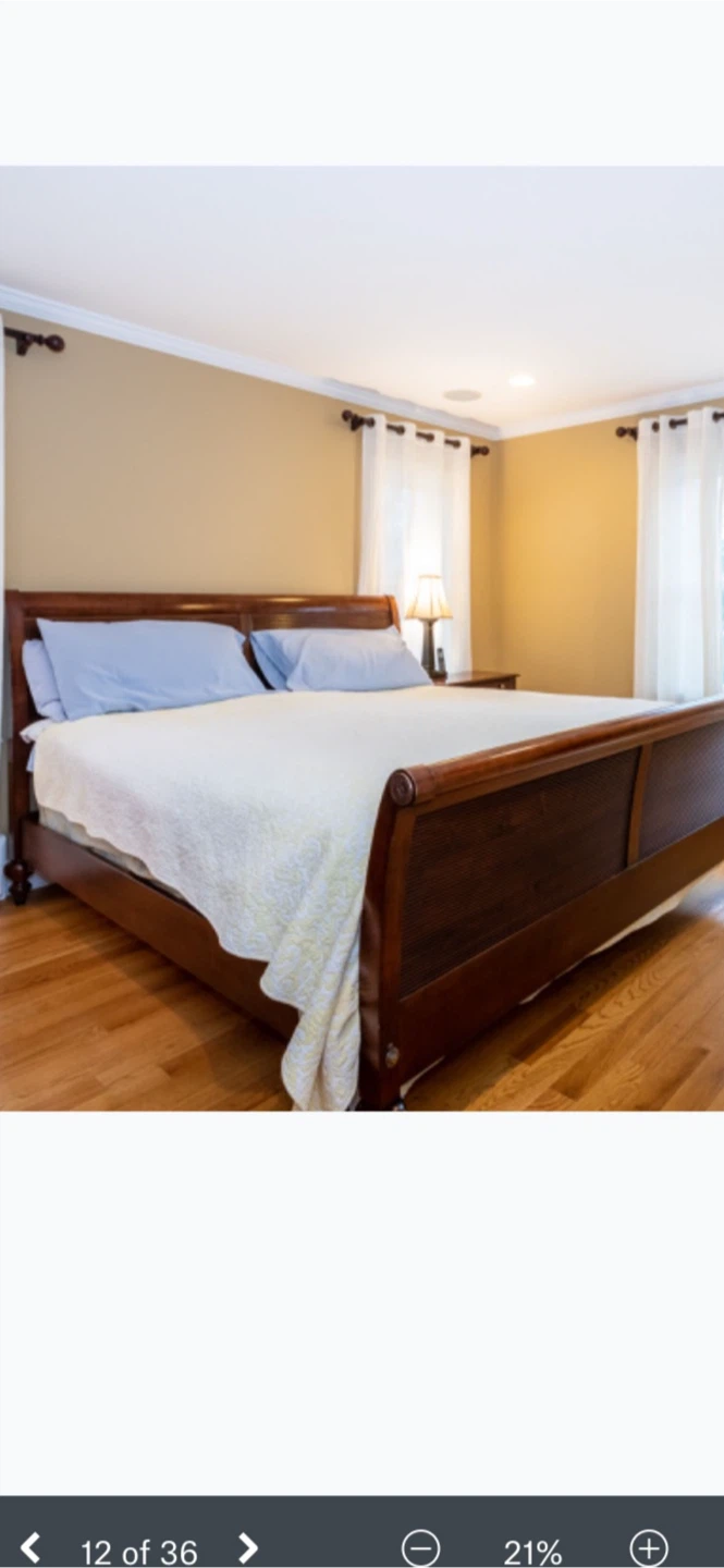 Ethan Allen king size sleigh bed frame