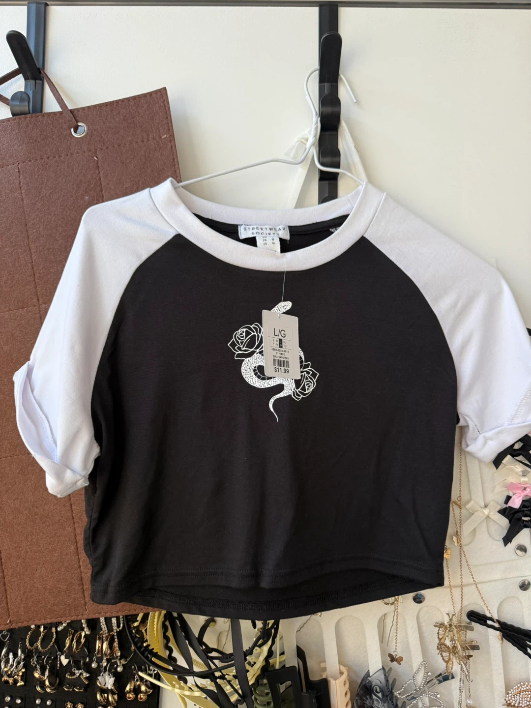 Black and White Crop Top