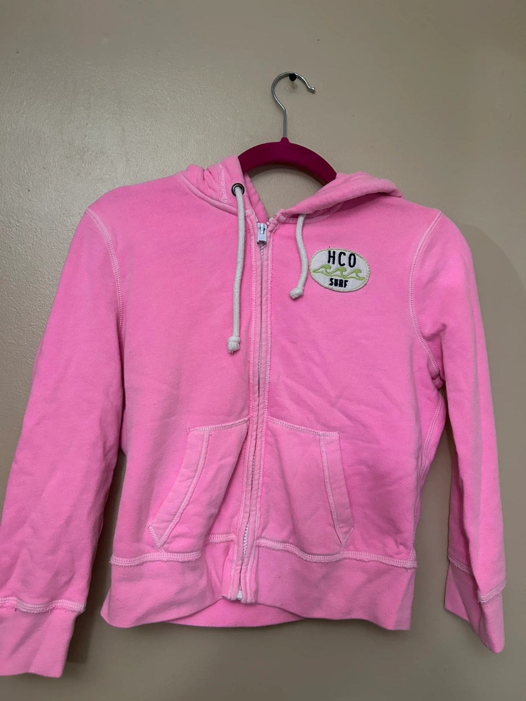 Hollister Zip-Up Pink Hoodie {Medium}