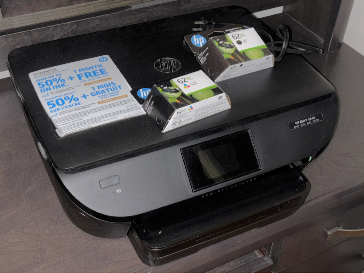 HP Envy 5640 Printer + Black & Tri-Color Ink