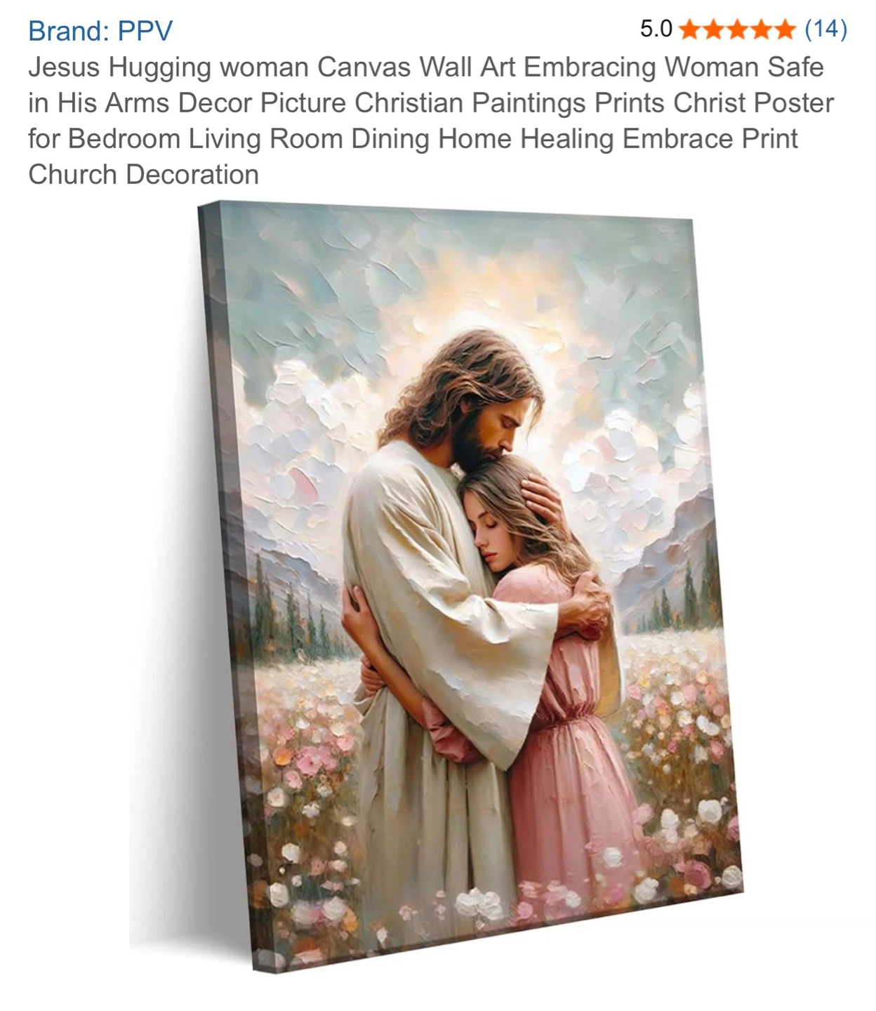 Jesus Hugging Woman Canvas Wall Art - photo 5