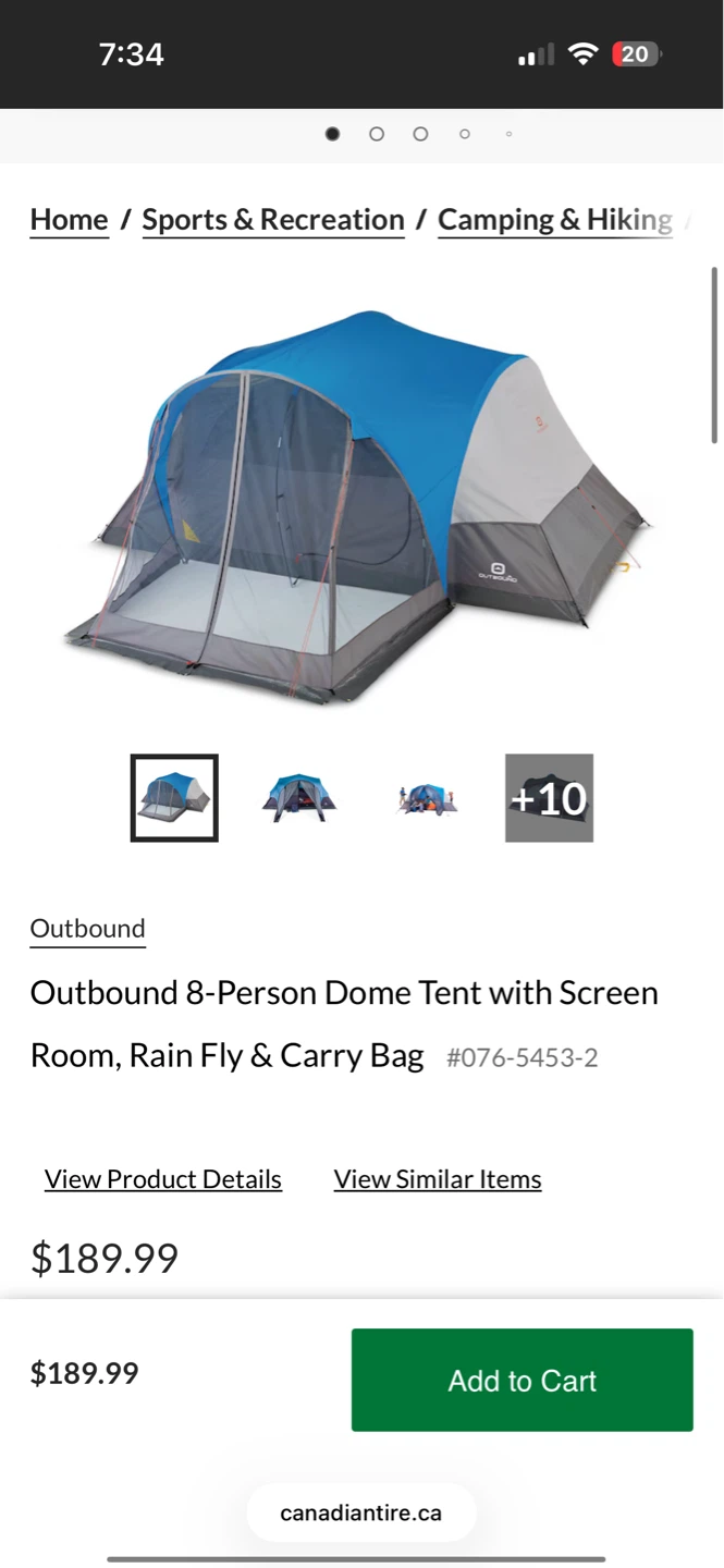 Outbound 8-Person Dome Tent with Screen Room - photo 4