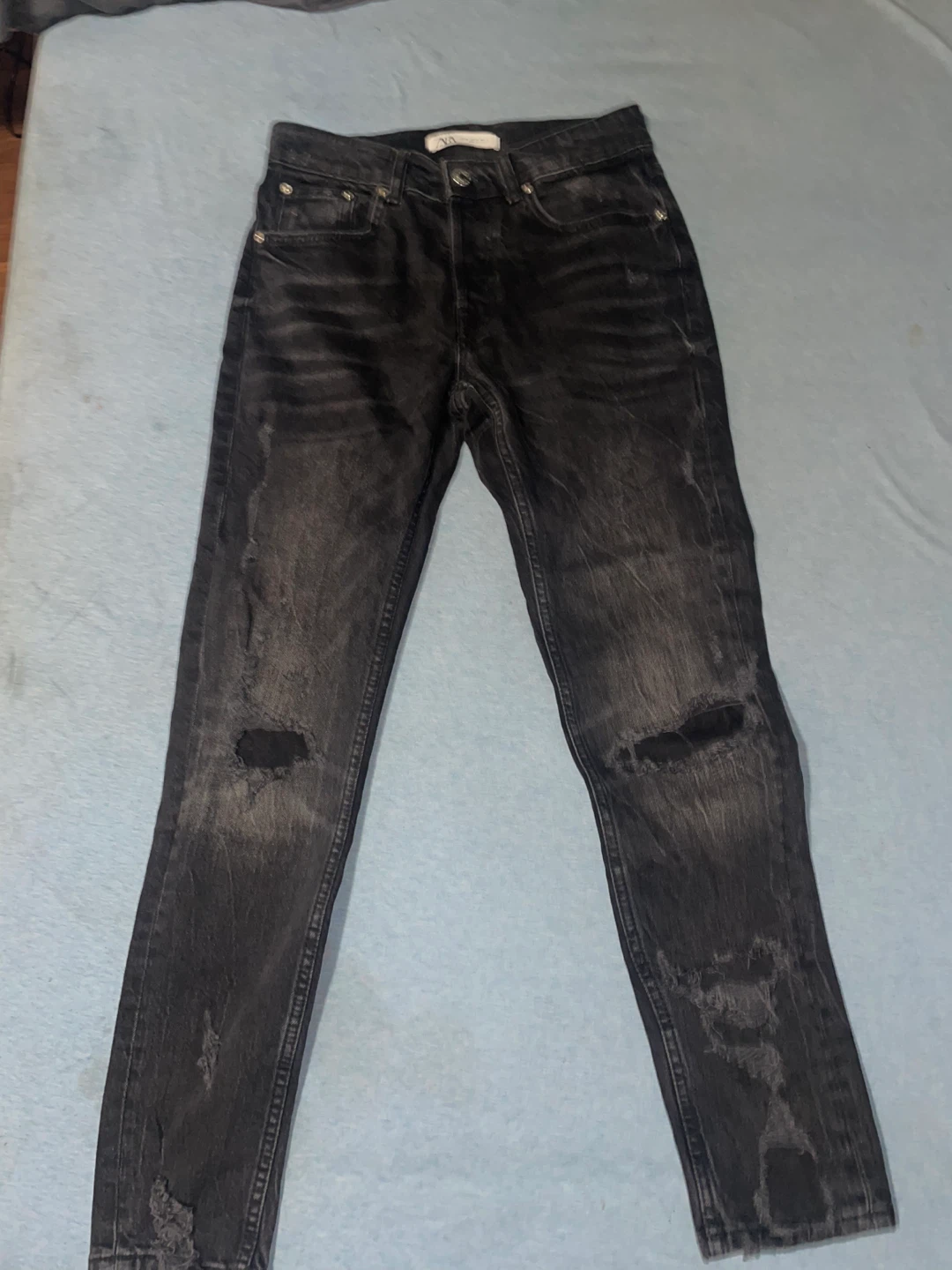 ZARA Black Distressed Jeans