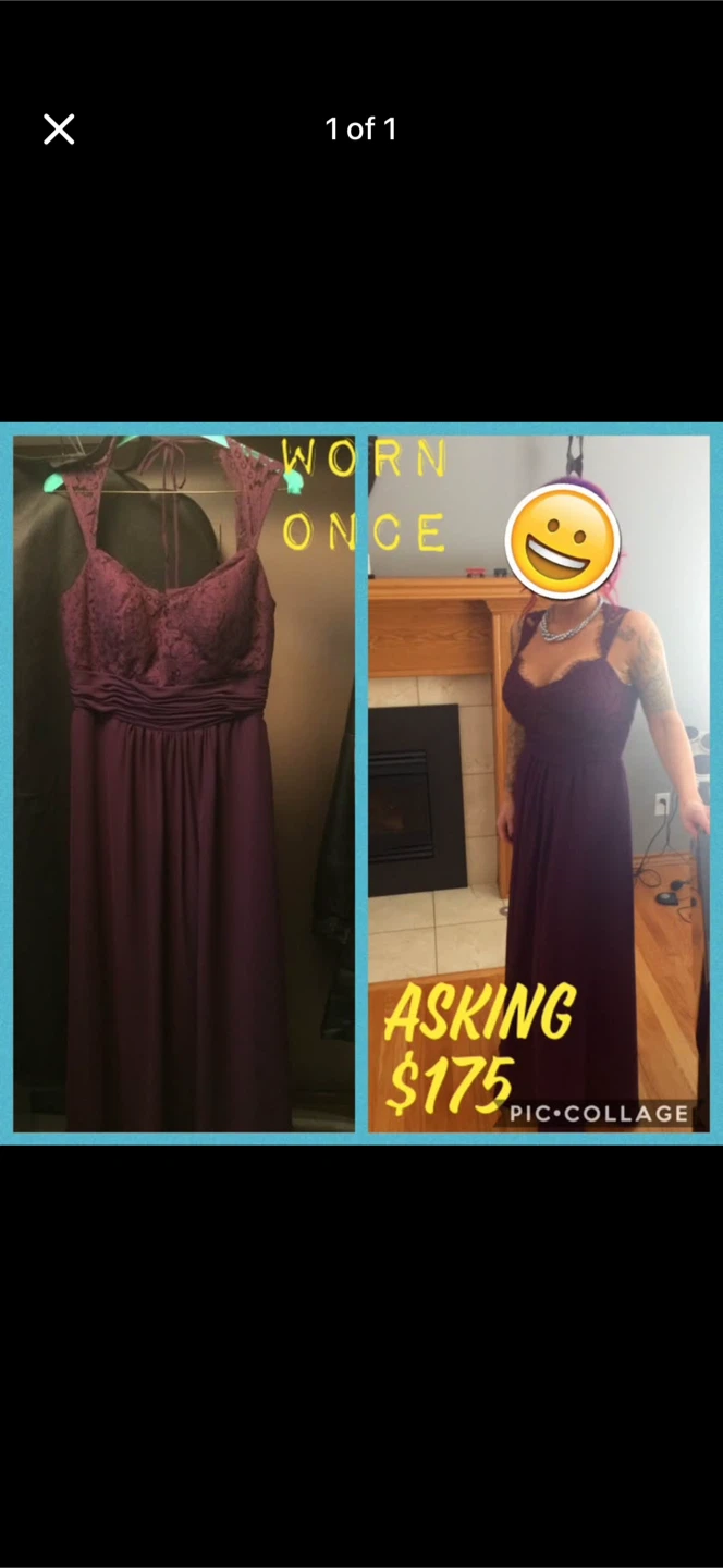 Women's Purple Lace Embellished Maxi Dress