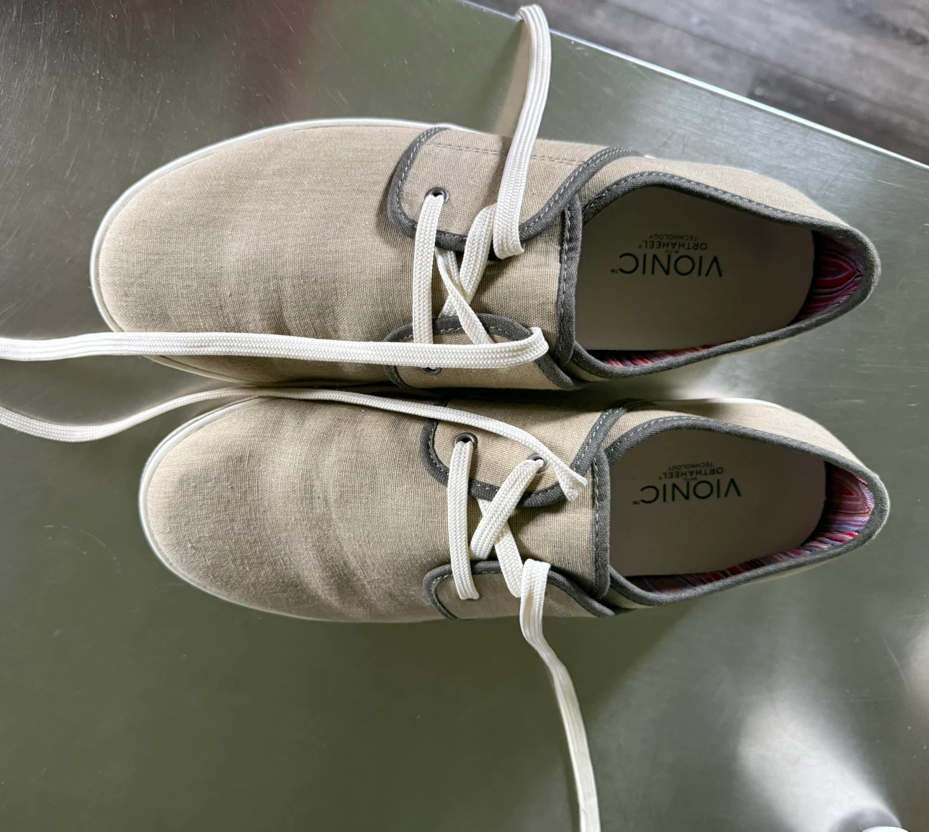 Brand New Men’s Vionic Tan Canvas Sneakers - photo 2