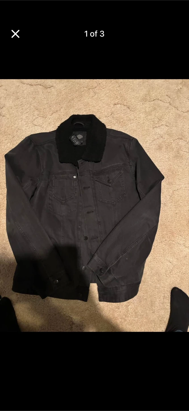 Harley-Davidson Denim Jacket with Sherpa Collar