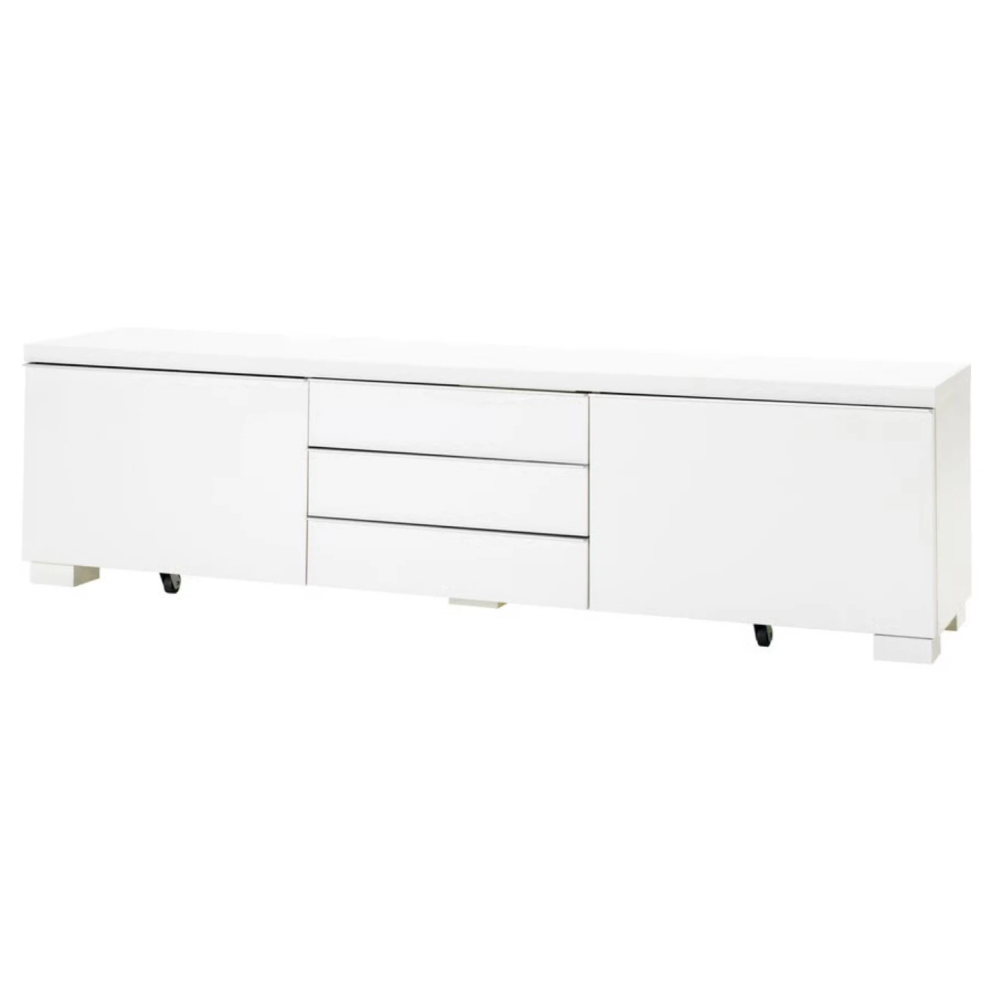 White Media/TV stand with Drawers and Cabinet Doors