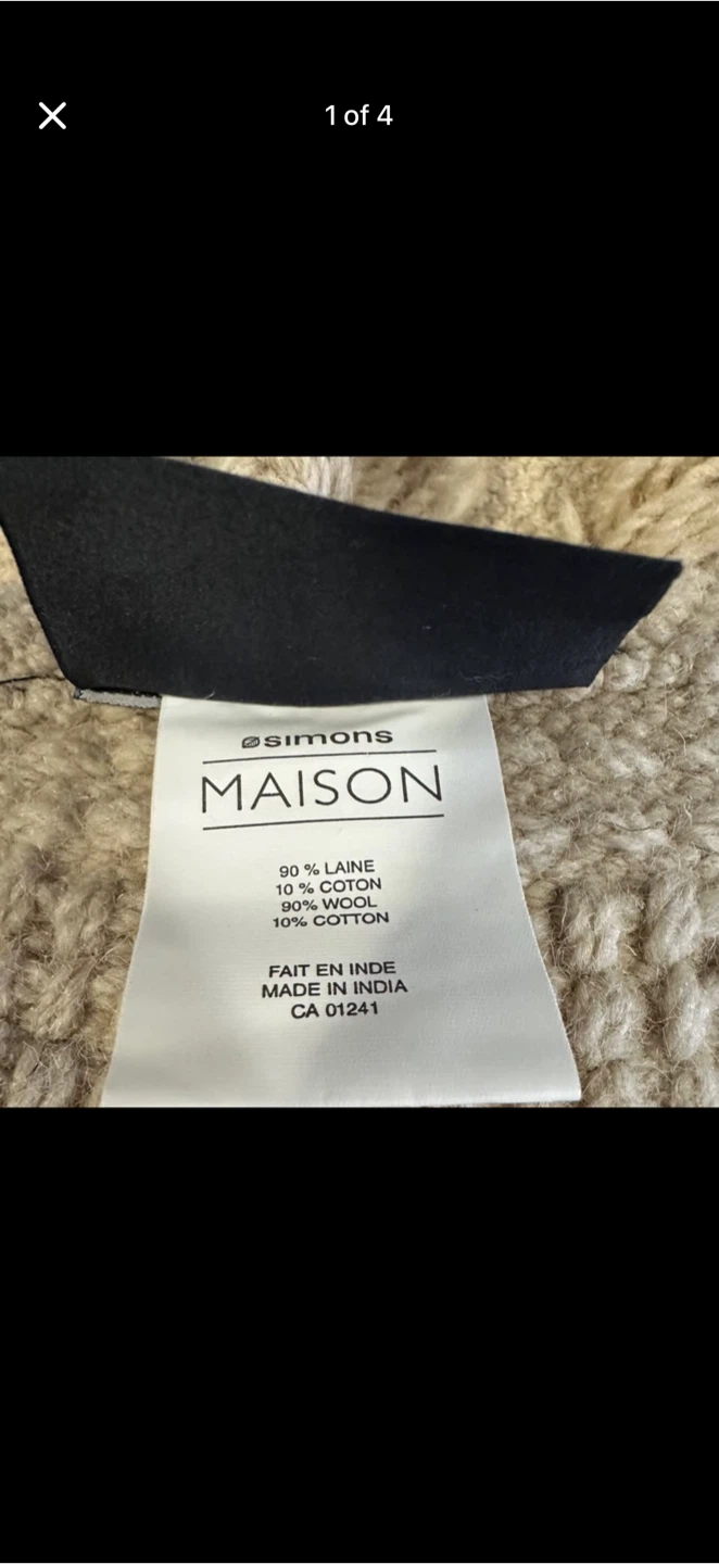 Brand New With Tags Maison Simons Wool Bath Mat