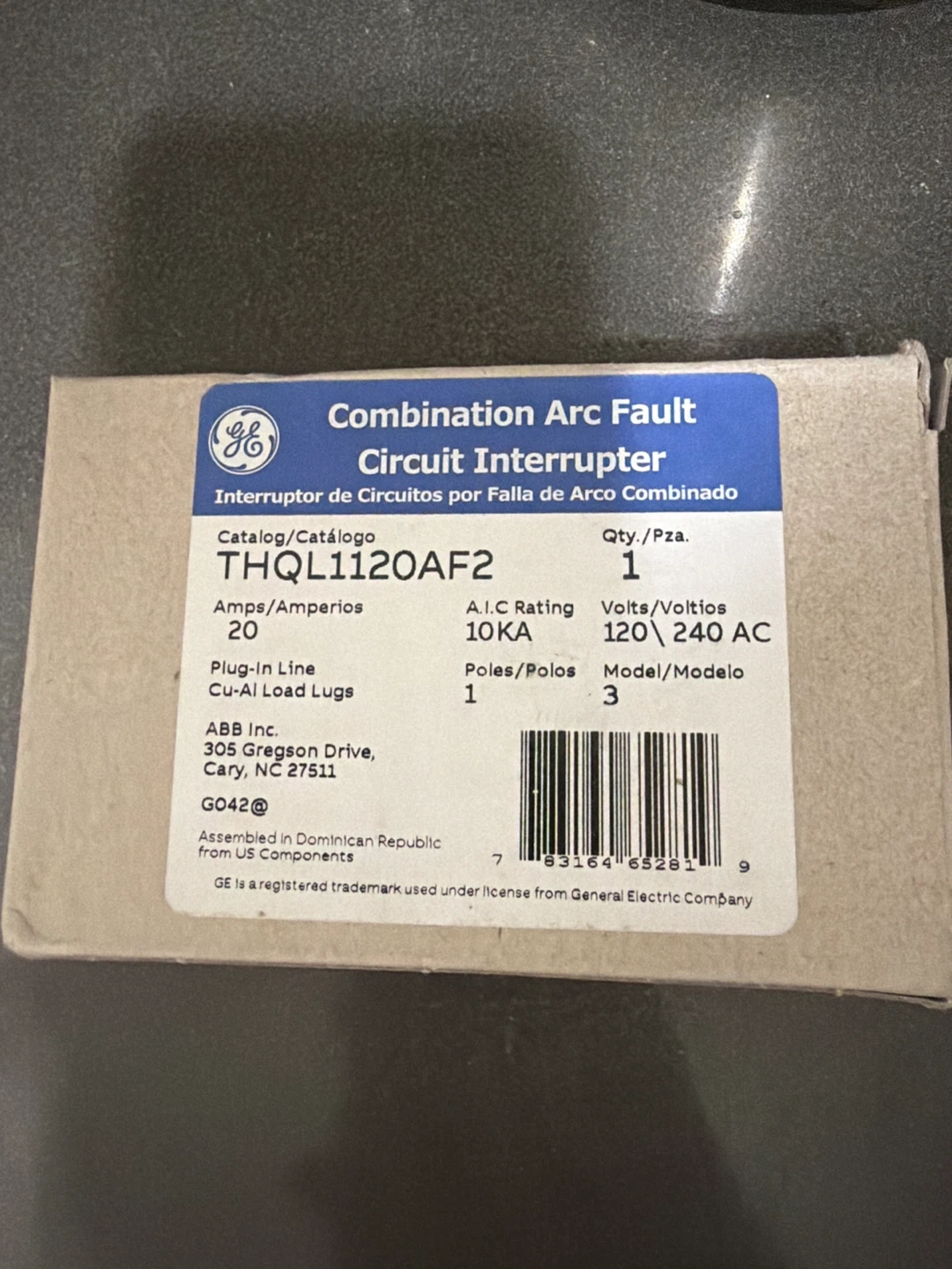 GE THQL1120AF2 Combination Arc Fault Circuit Interrupter - photo 2