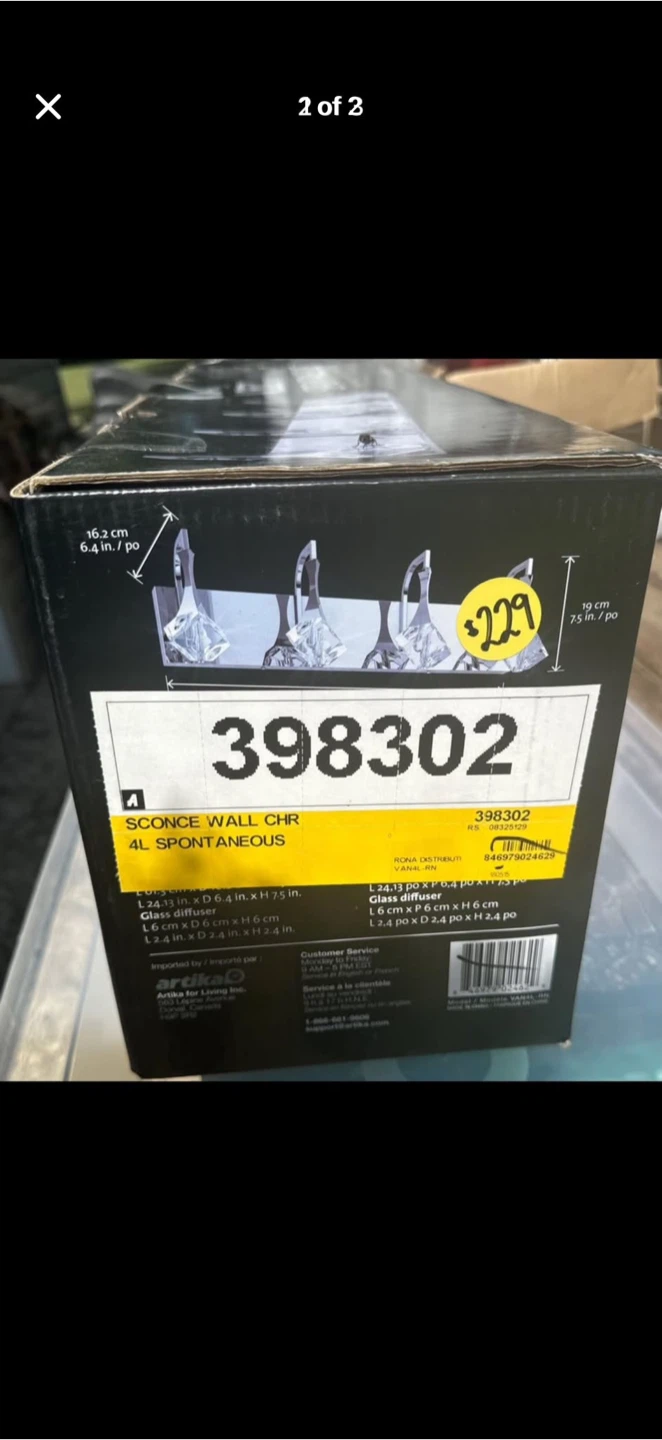 Brand New VOTZ Artika SPONTANEOUS Sconce Wall Light Chrome 4L