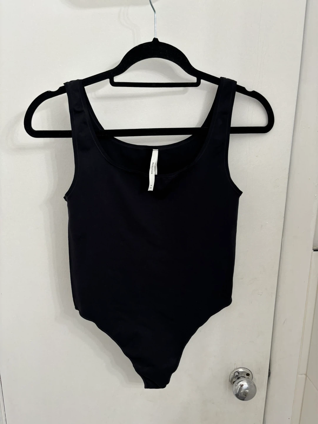 Babaton black Square Neck Bodysuit