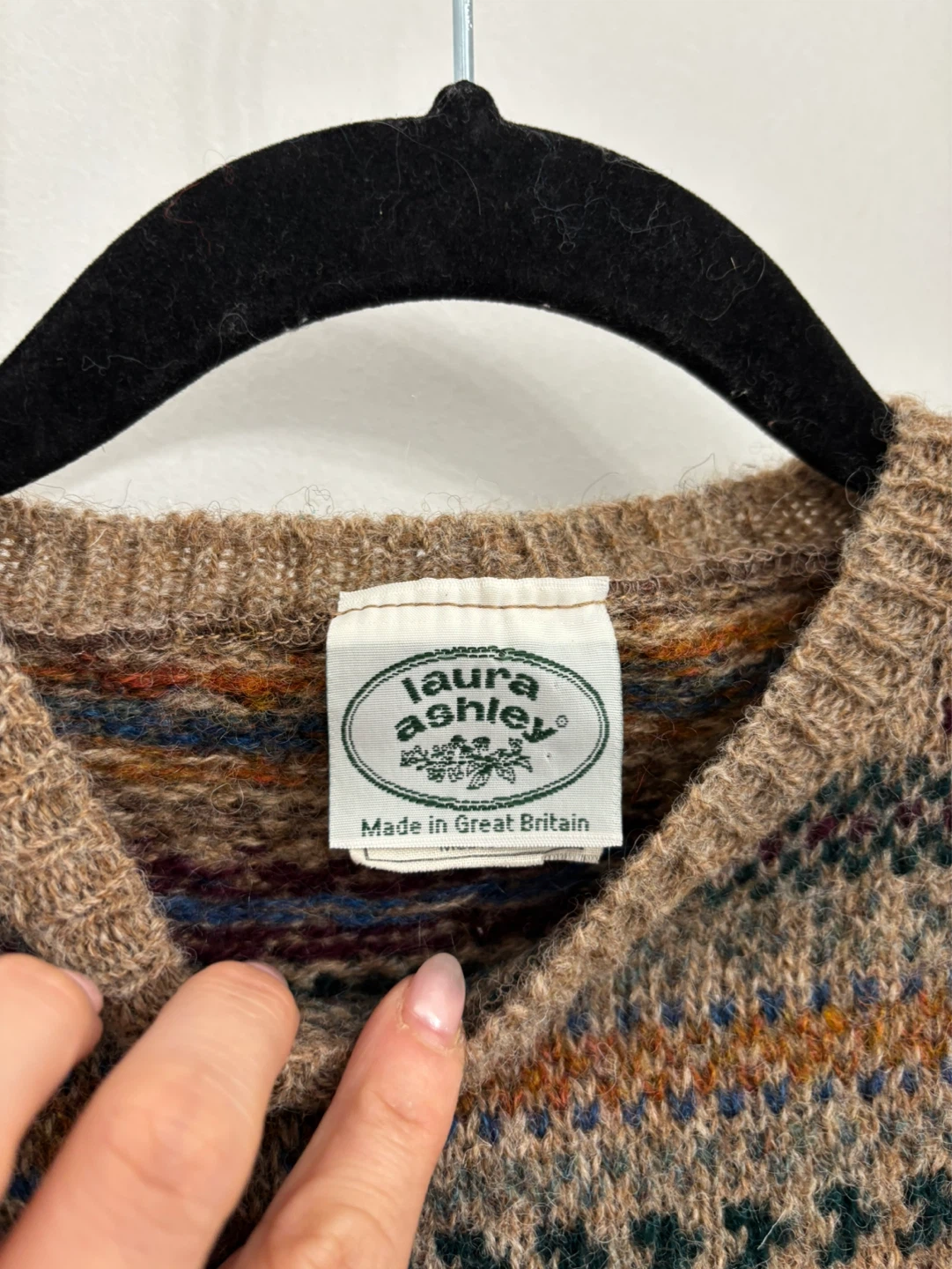 Laura Ashley 100% Wool Fair Isle Sweater Medium - photo 2