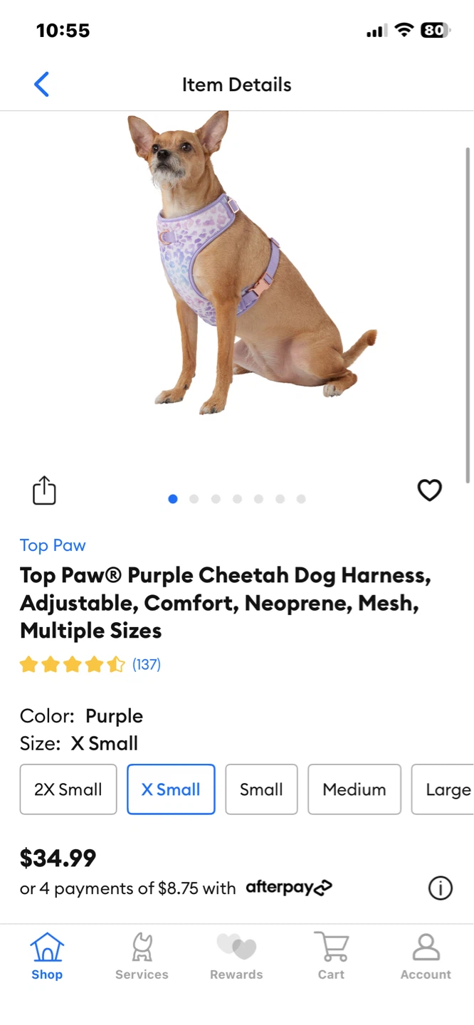 Top Paw Purple Cheetah XS Dog Harness - photo 4