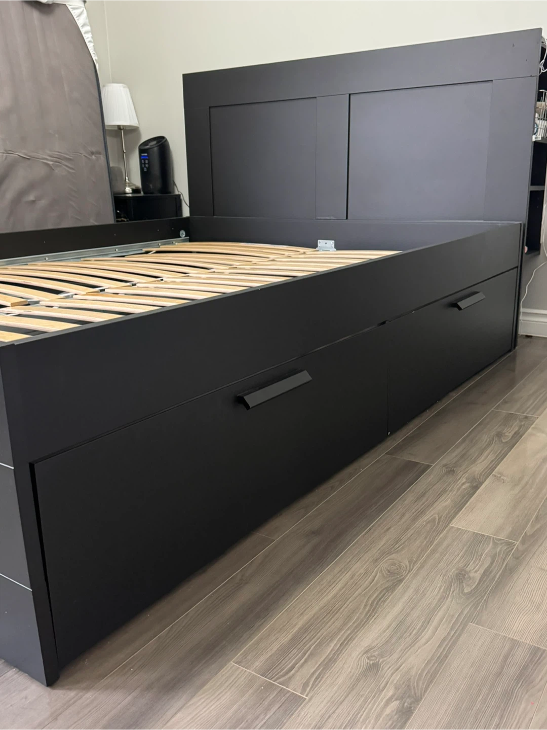 IKEA BRIMNES Storage Bedframe and Headbaord