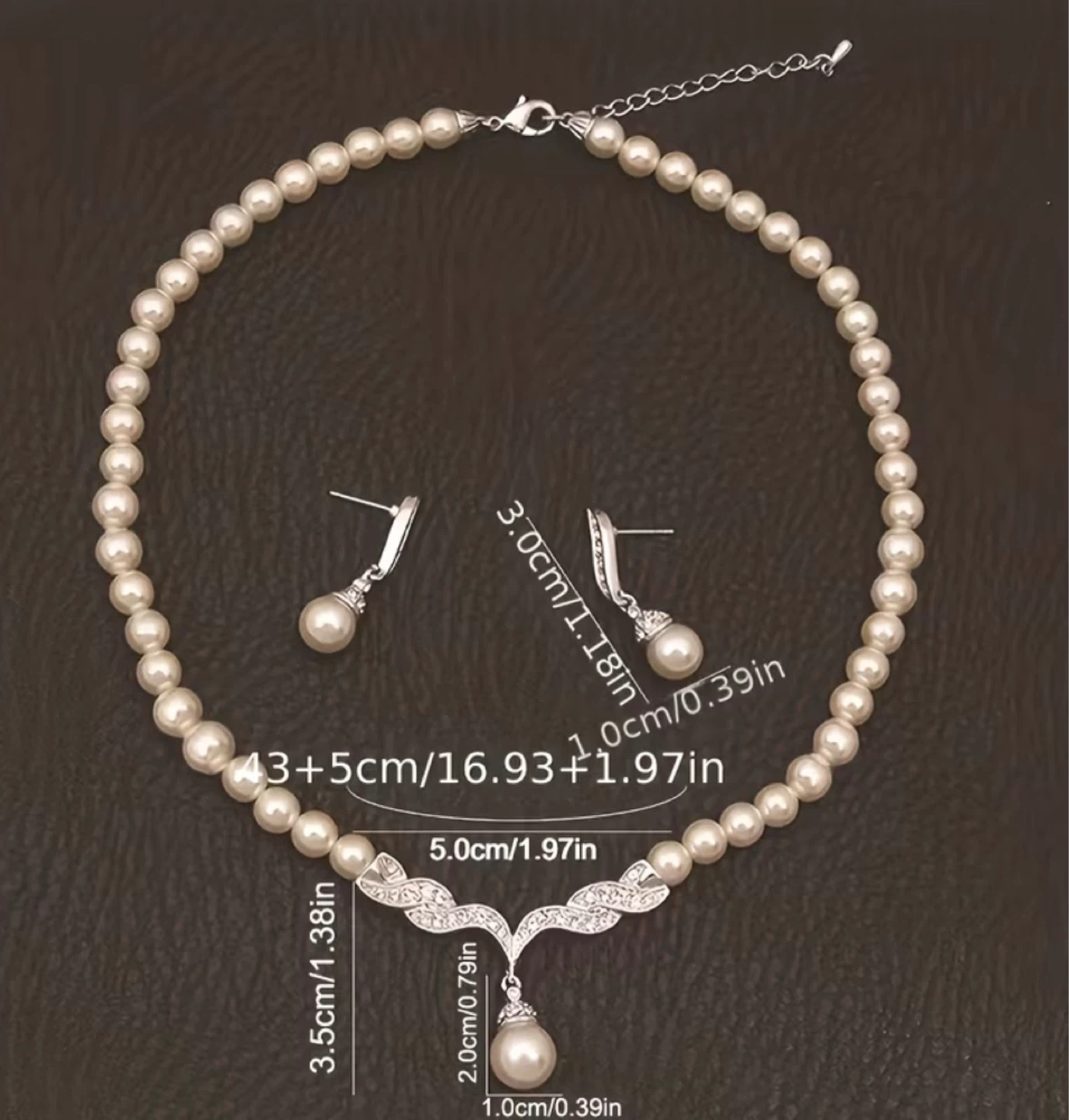 Pearl Necklace with Earrings Set⚽️ - photo 2